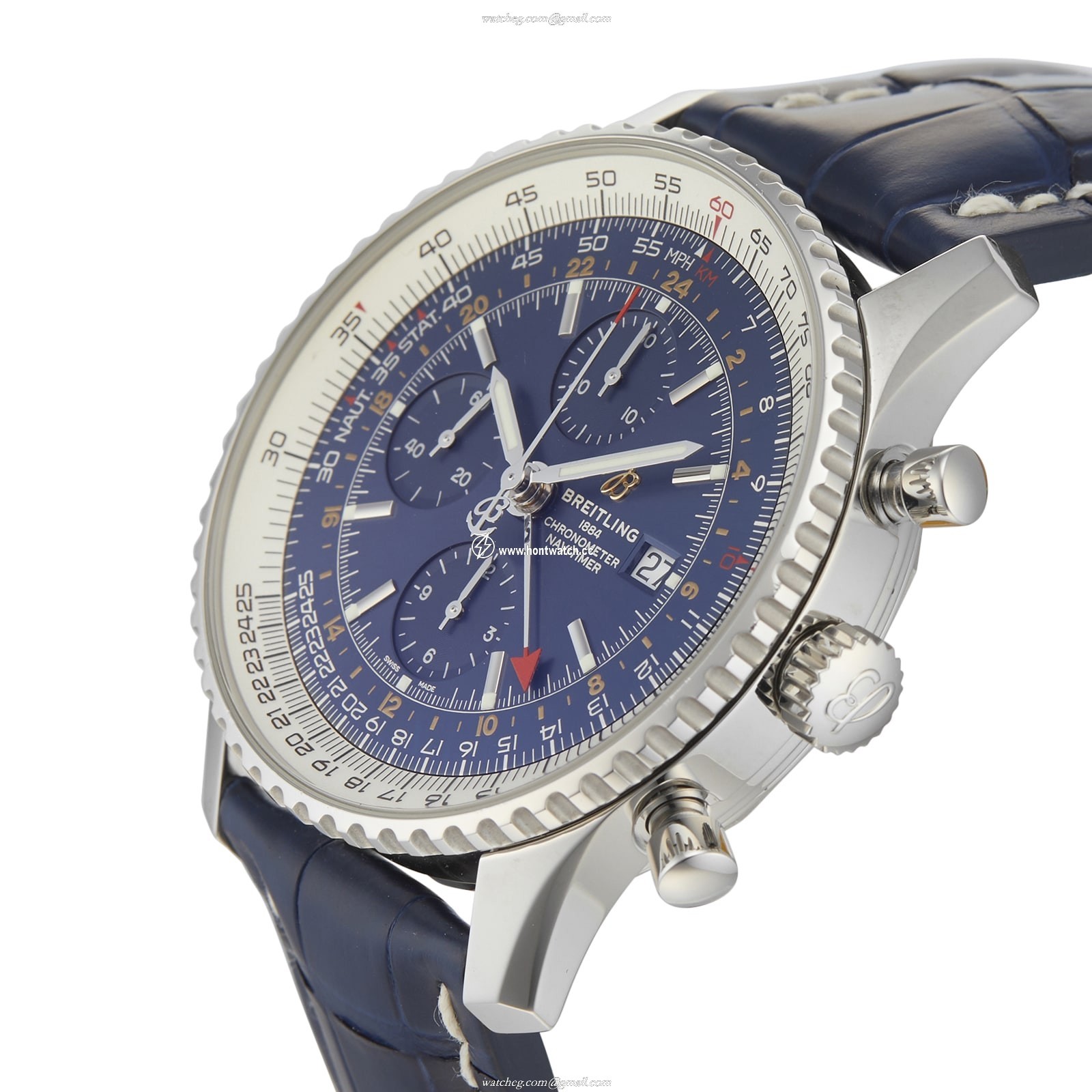 Pre-Owned Breitling Navitimer GMT 46mm Automatic Blue Dial Watch - Image 2