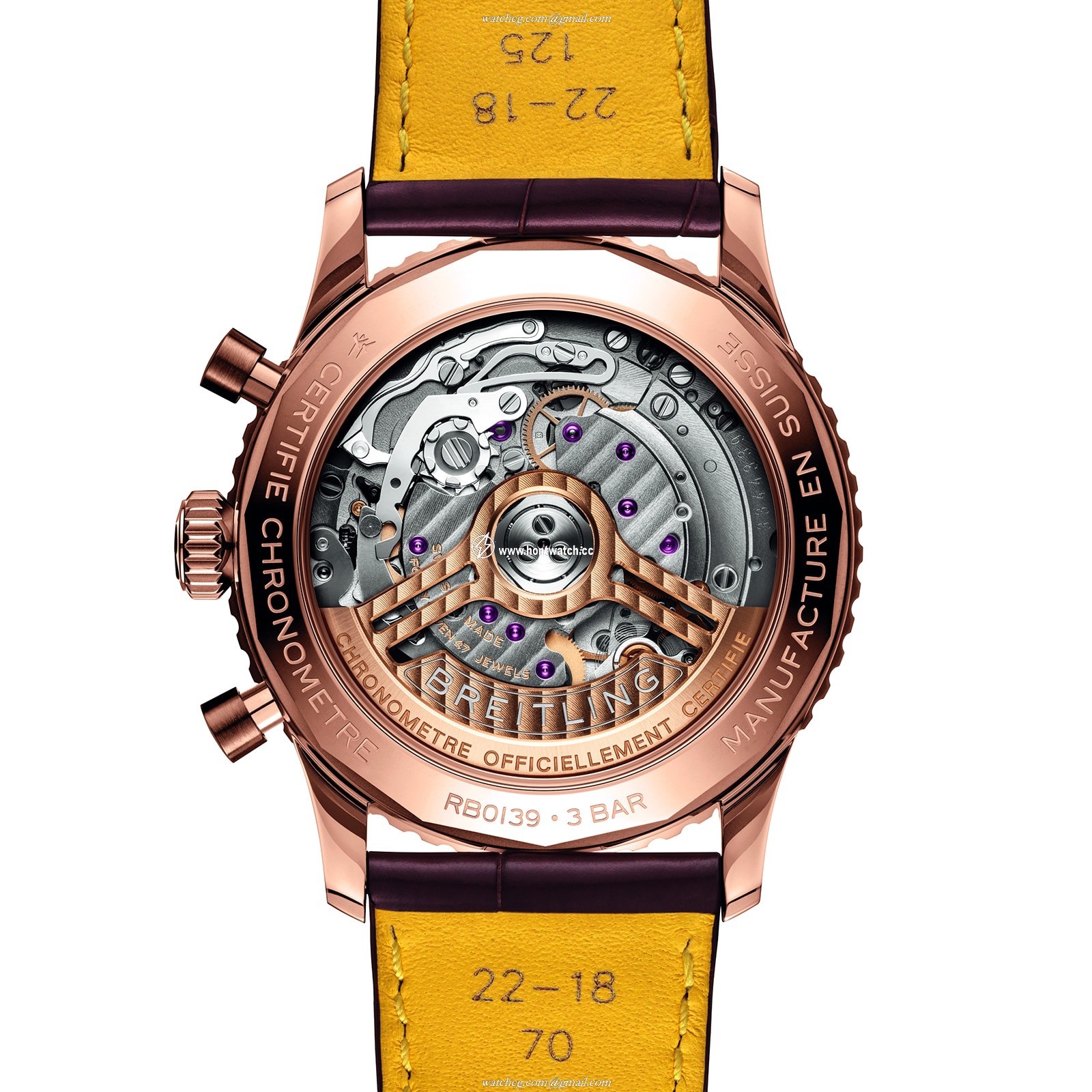 Breitling Navitimer 41mm 18ct Rose Gold Automatic Silver Dial Replica - Image 2