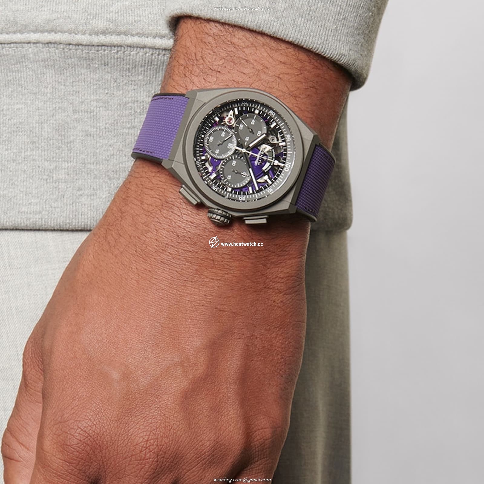 Zenith Defy El Primero 21 Titanium Automatic Watch - 44mm Black Dial - Image 2
