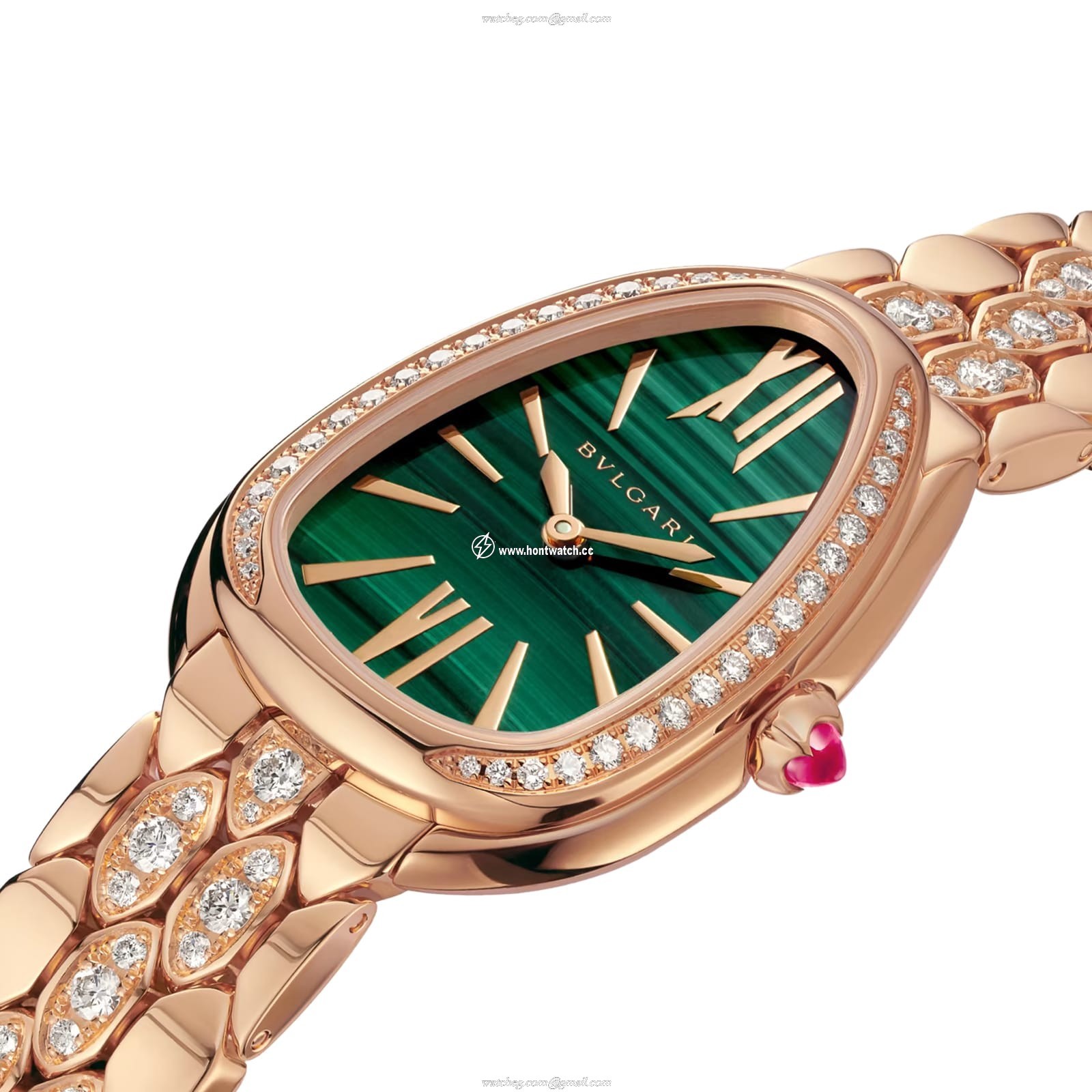BVLGARI Serpenti 35mm Green Dial 18ct Rose Gold Quartz Watch - Image 2