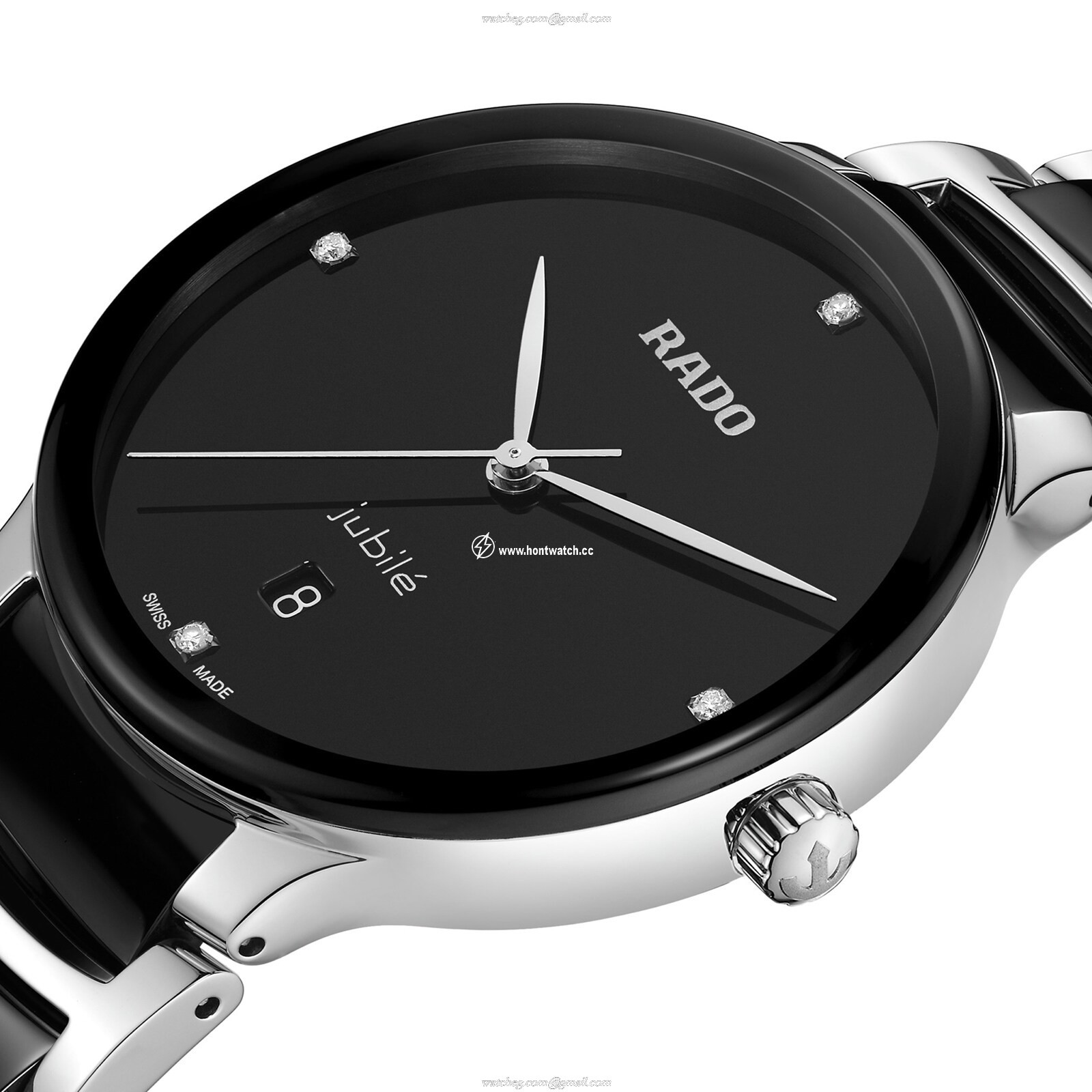 Rado Centrix R30021712 | Black Dial | Stainless Steel & Ceramic | 39.5mm - Image 2