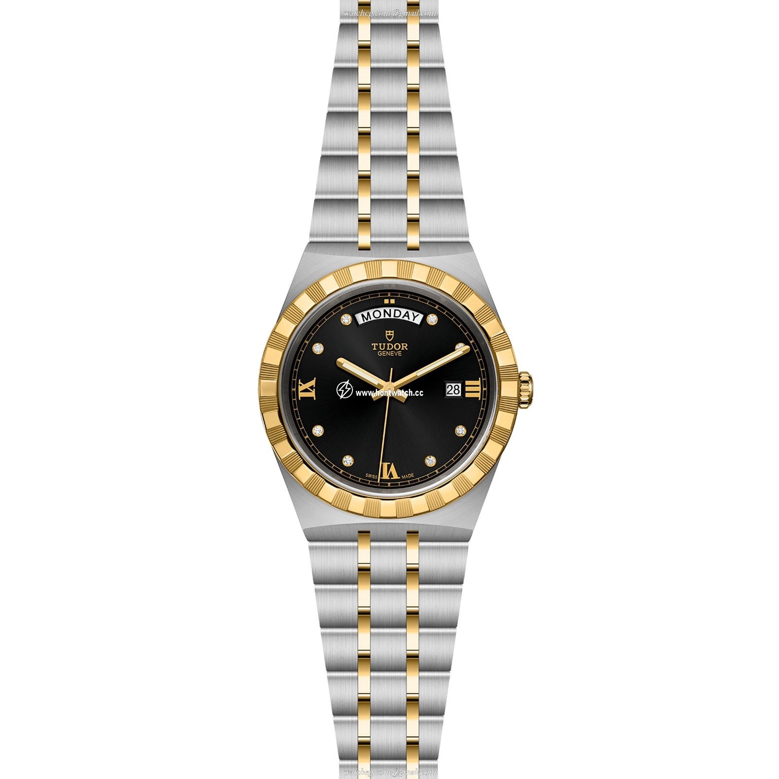Tudor Royal M28603-0005 Automatic Watch - 41mm Black Dial - Steel & Gold - Image 2