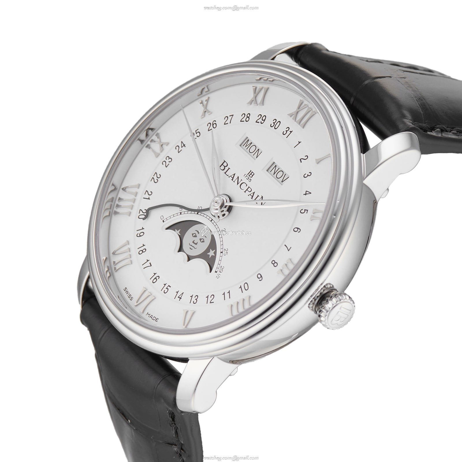 Pre-Owned Blancpain Villeret 6654-1127-55B - 40mm Automatic - White Dial - Image 2