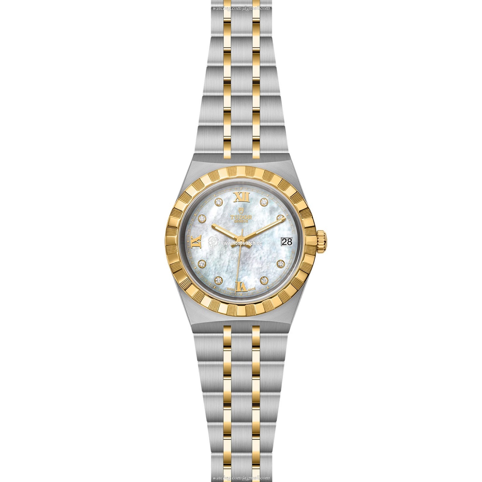 Tudor Royal 34mm Automatic Watch - White Dial & Gold Steel Bracelet - Image 2