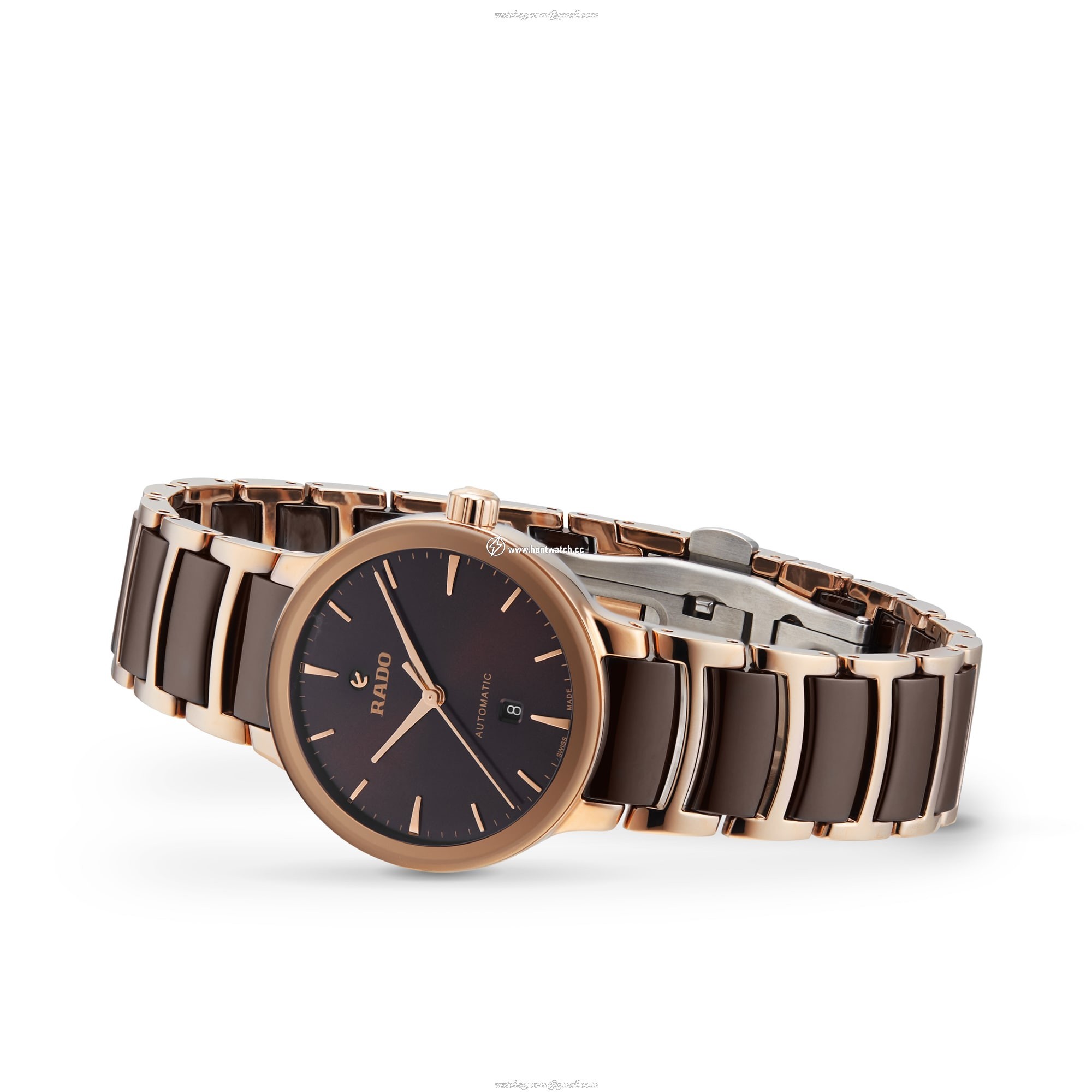 Rado Centrix R30019302 Automatic Watch - Brown Dial - Stainless Steel & Rose Gold PVD - Image 2