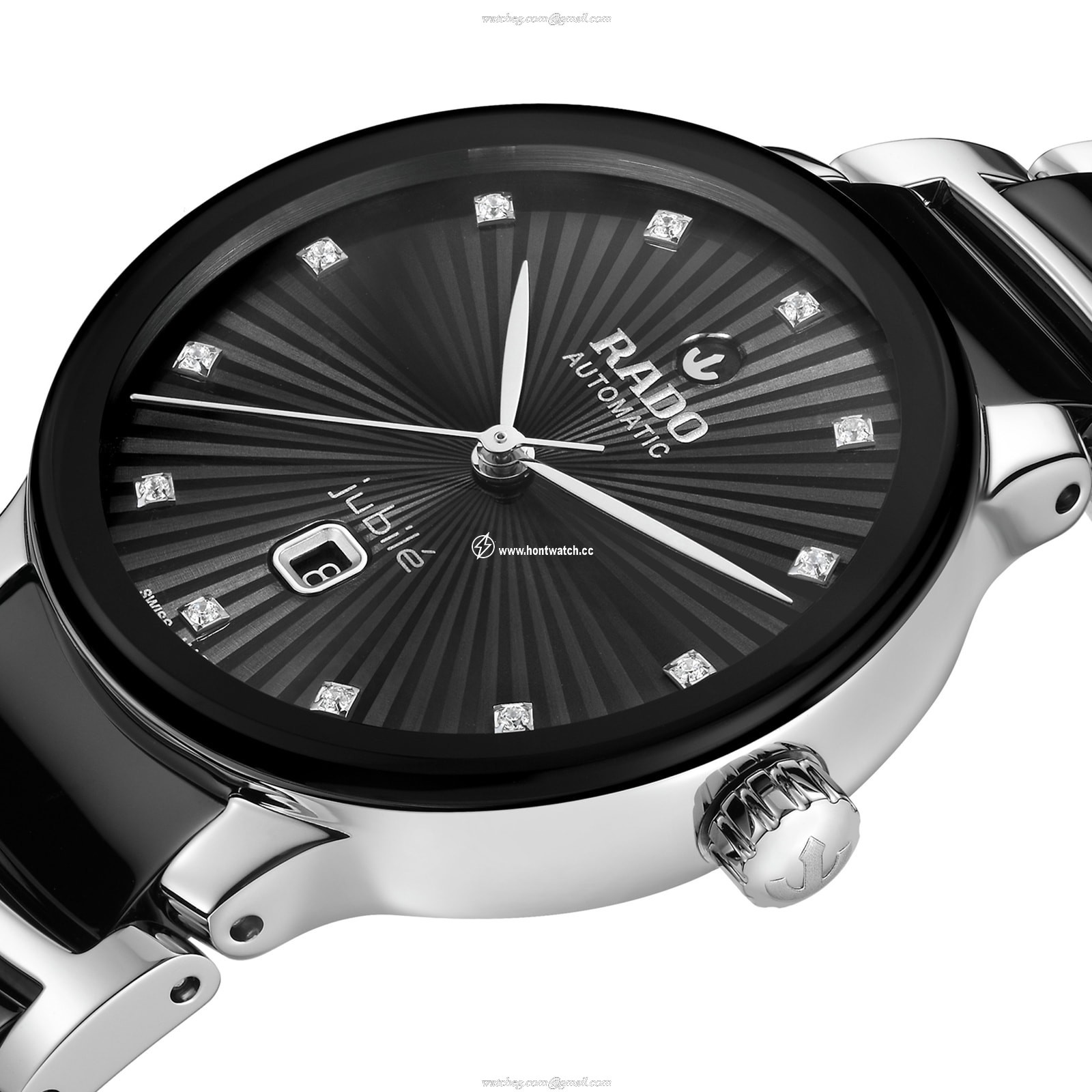 Rado Centrix Automatic Watch - Black Dial & Diamond Dots | 30.5mm - Image 2