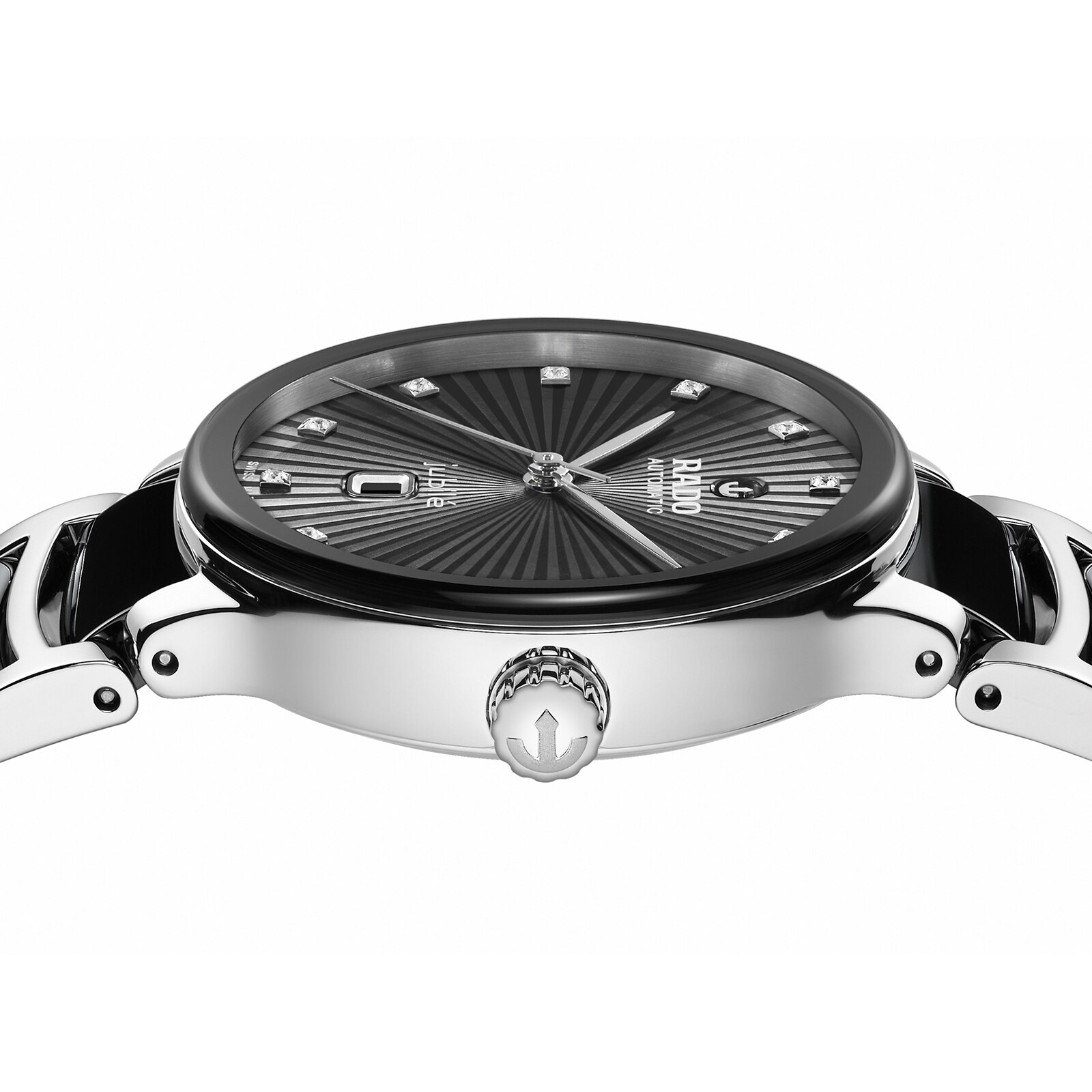 Rado Centrix Automatic Watch - Black Dial & Diamond Dots | 30.5mm - Image 3