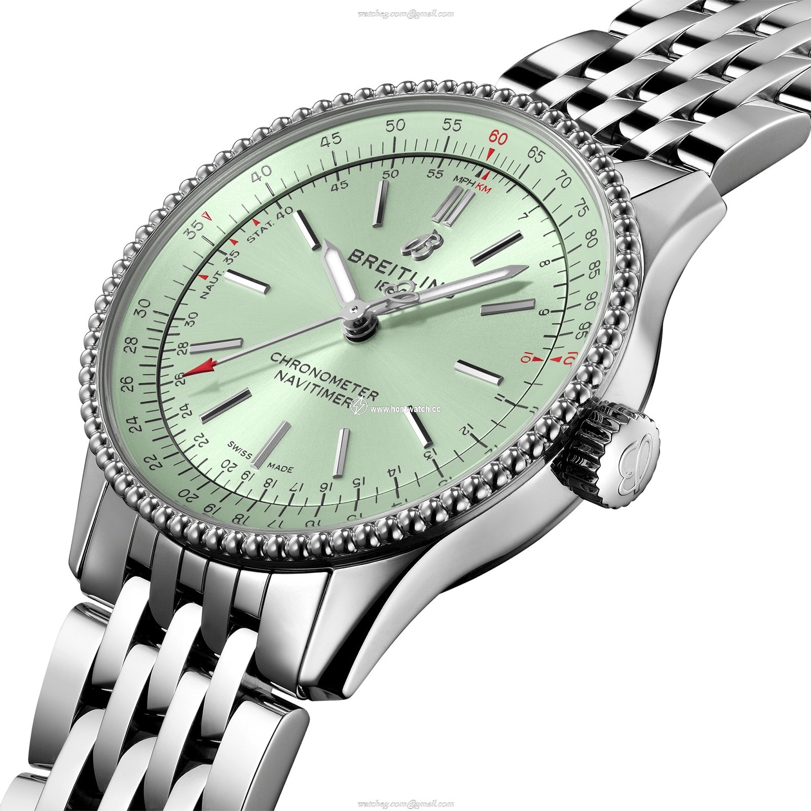 Breitling Navitimer 35 Automatic Mint Green Dial - 35mm Stainless Steel - Image 2