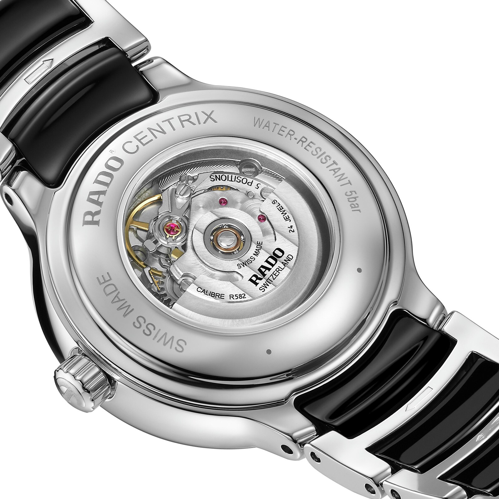 Rado Centrix Automatic Watch - Black Dial & Diamond Dots | 30.5mm - Image 4