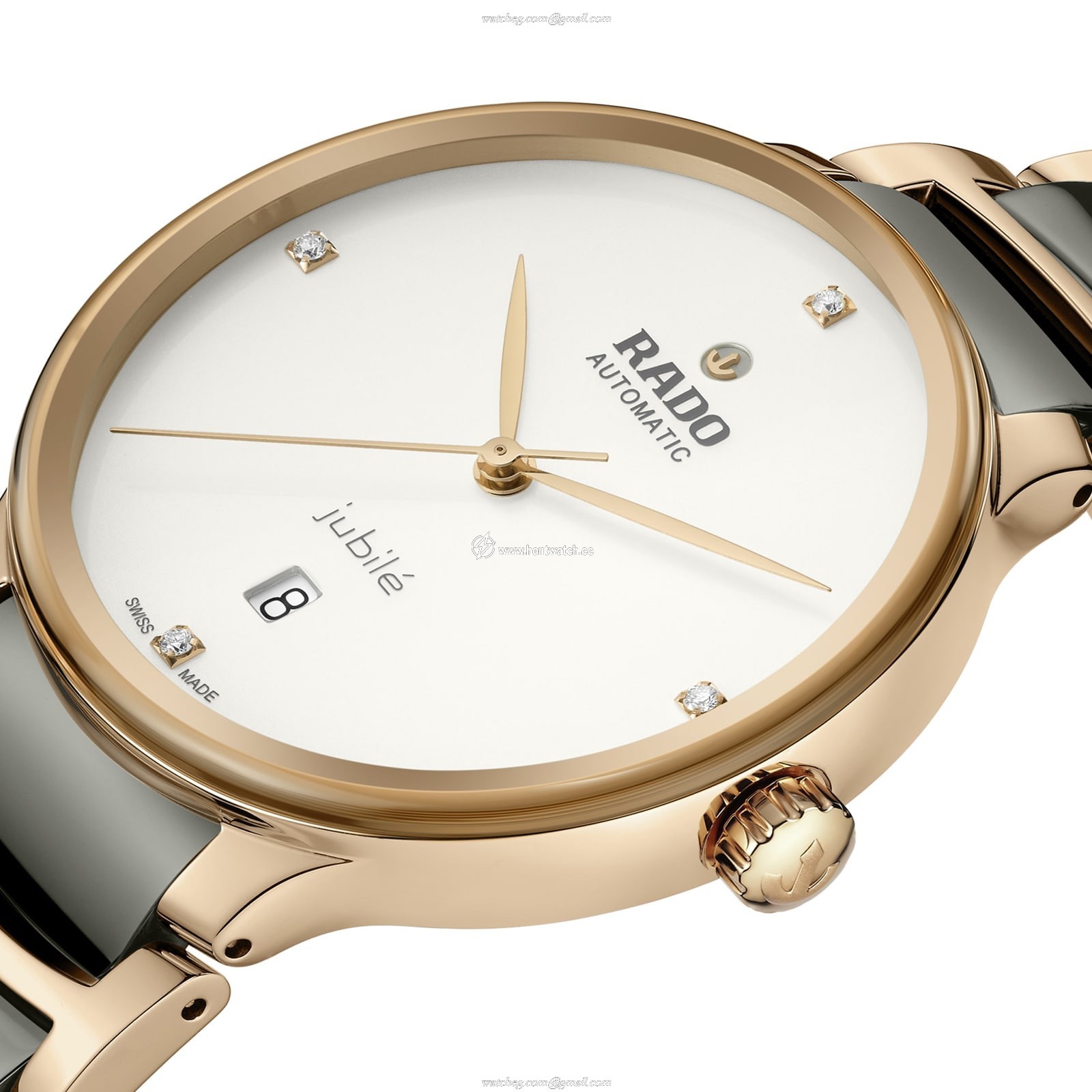 Rado Centrix Automatic Silver Dial | 39.5mm Stainless Steel & Rose Gold - Image 2