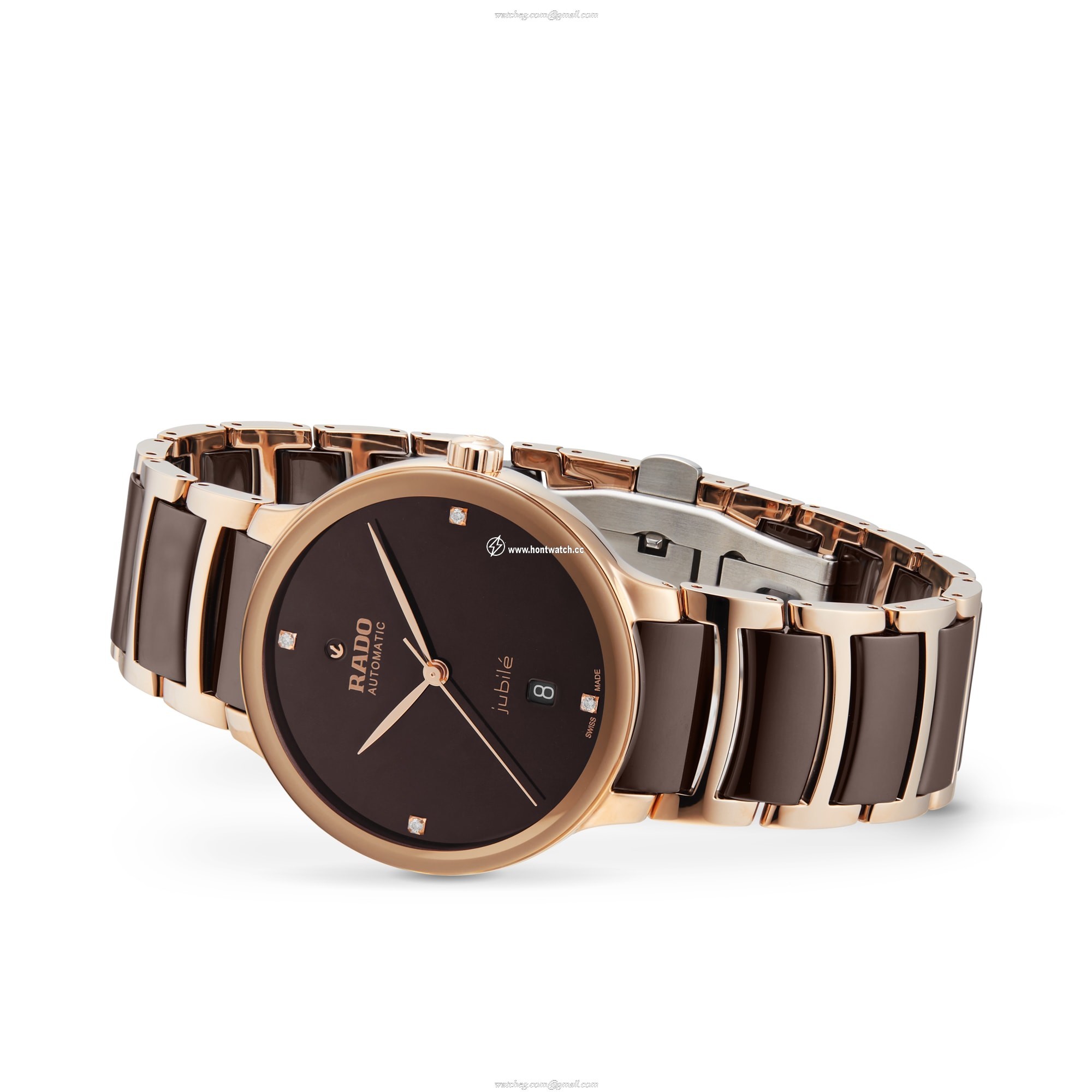 Rado Centrix R30017712 Automatic Watch - Brown Dial - Stainless Steel & Rose Gold PVD - Image 2