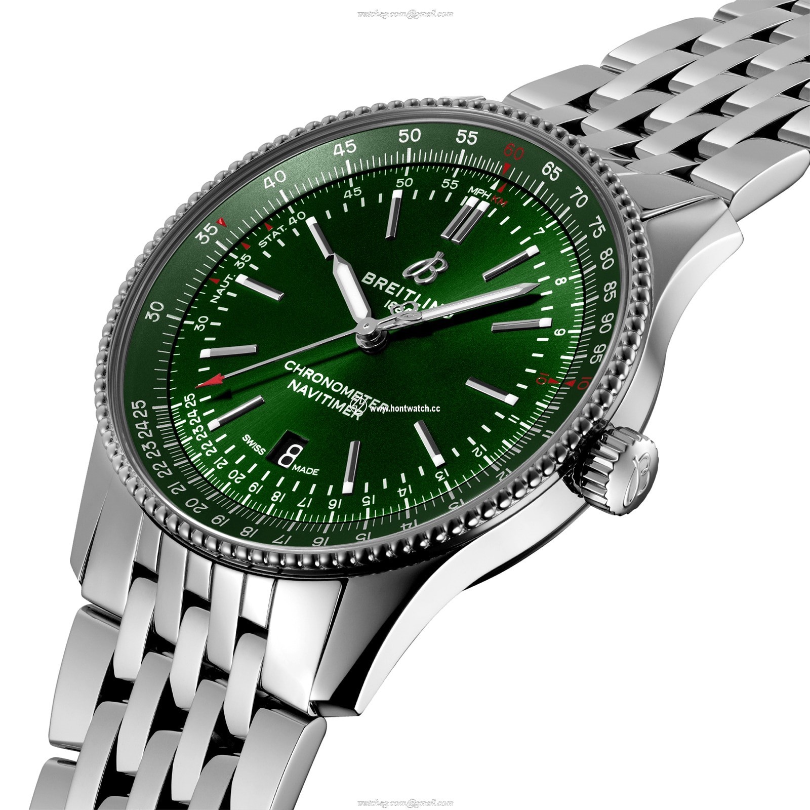 Breitling Navitimer 41 Automatic Green Dial - Stainless Steel Watch - Image 2