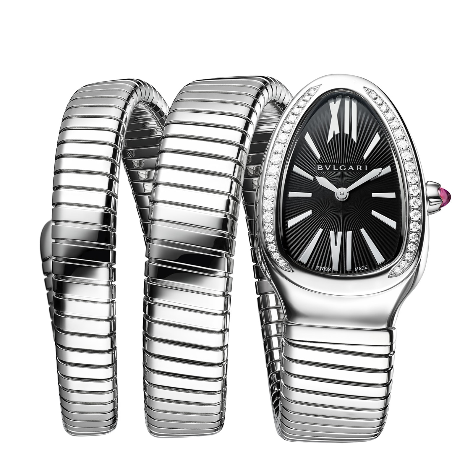 Bvlgari Serpenti 103433 Replica Watch - 35mm Stainless Steel Quartz Black Dial - Image 3