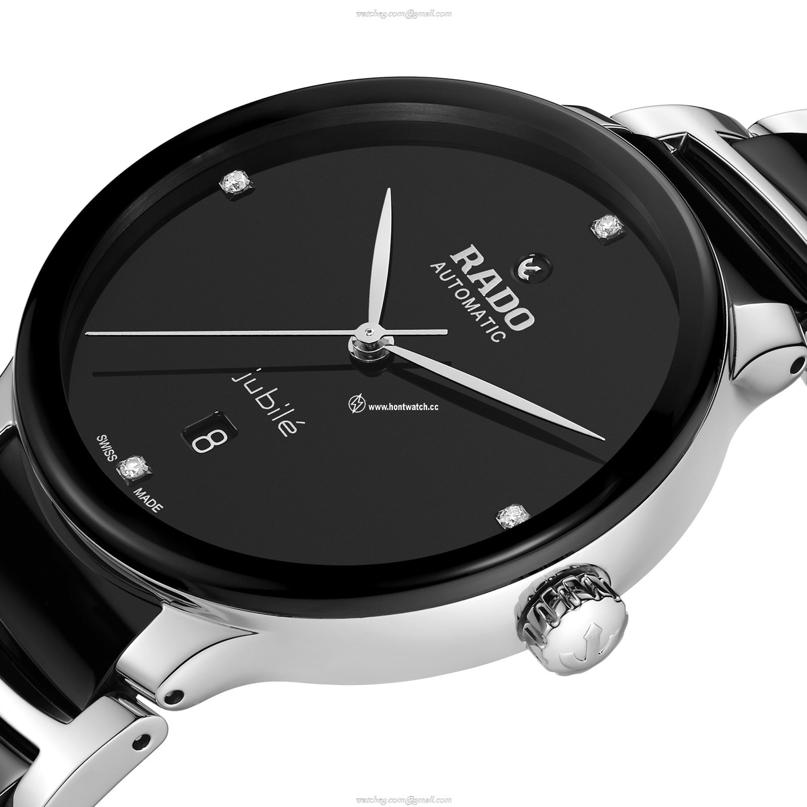 Rado Centrix Automatic Watch - Black Dial & Diamond Markers | 39.5mm - Image 2