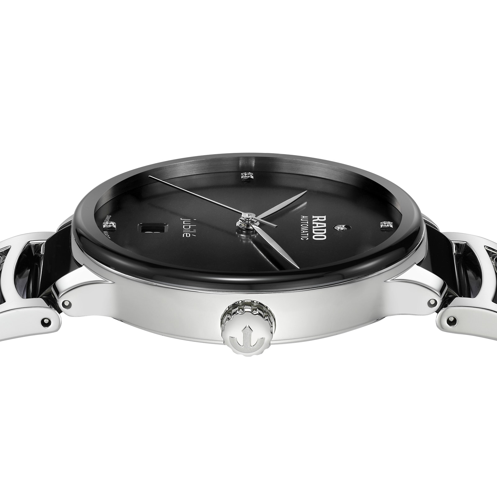 Rado Centrix Automatic Watch - Black Dial & Diamond Markers | 39.5mm - Image 3
