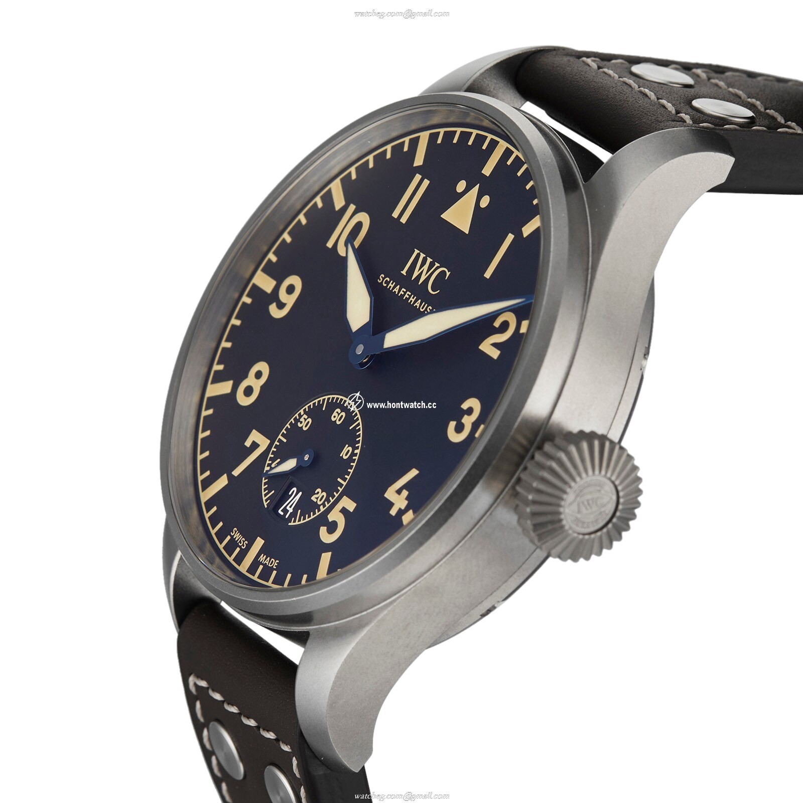 IWC Pilot IW510301 Titanium 48mm Manual Winding Black Dial Replica Watch - Image 2