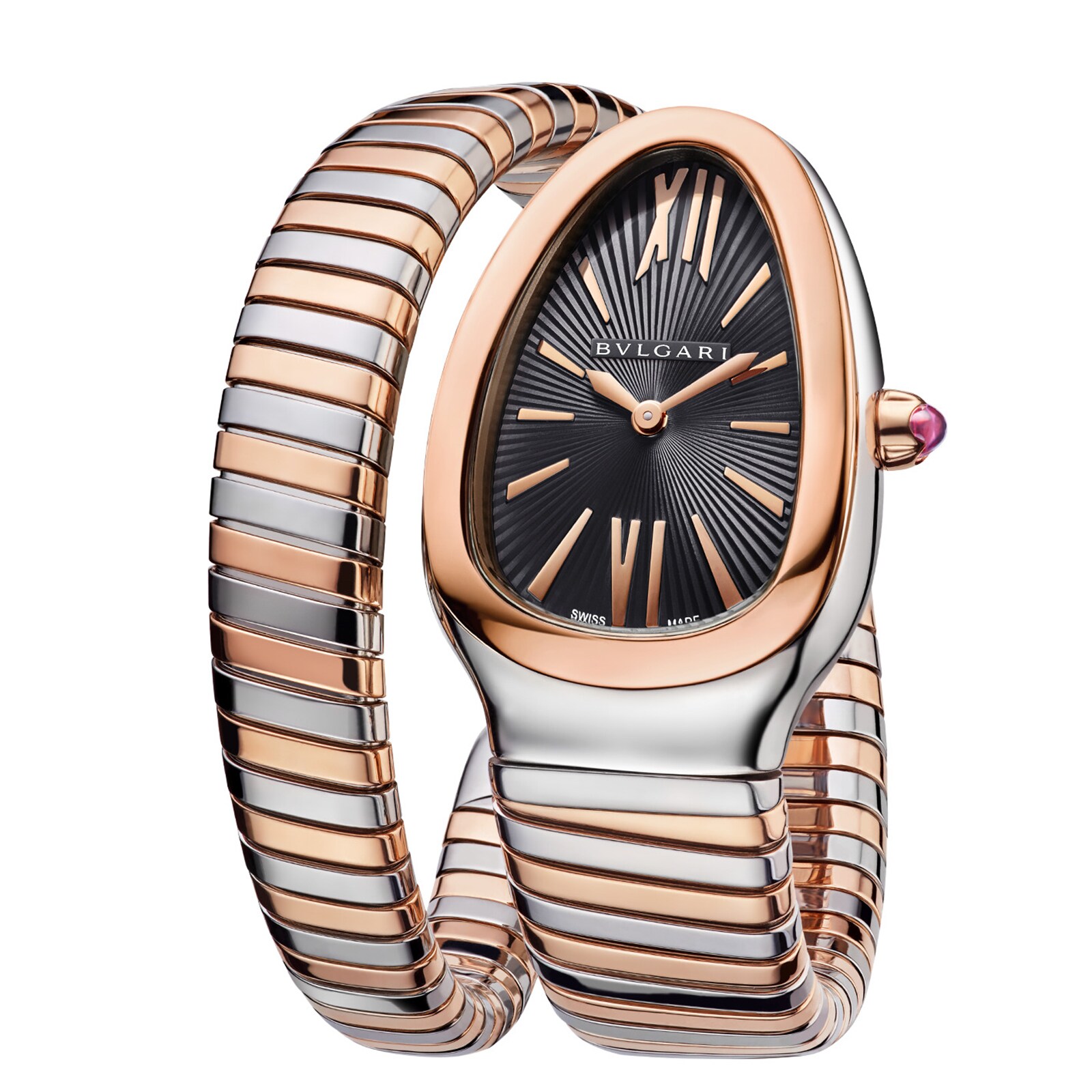 Bvlgari Serpenti 102123 Replica Watch - Black Dial, Steel & Gold, 35mm - Image 3