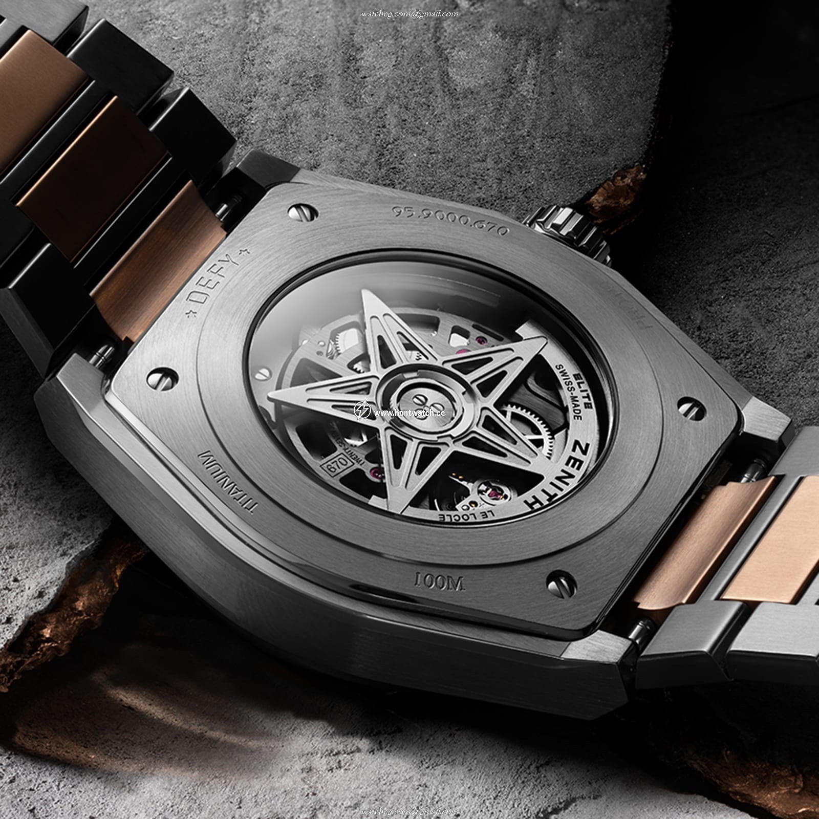 Zenith Defy Classic 41mm Titanium & Gold Automatic Grey Watch | 100M Water Resistant - Image 2