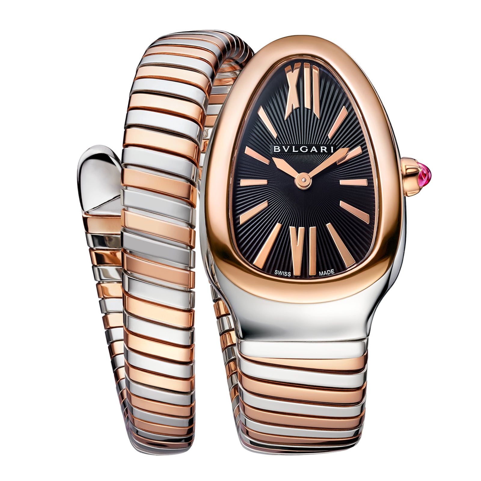 Bvlgari Serpenti 102123 Replica Watch - Black Dial, Steel & Gold, 35mm - Image 4