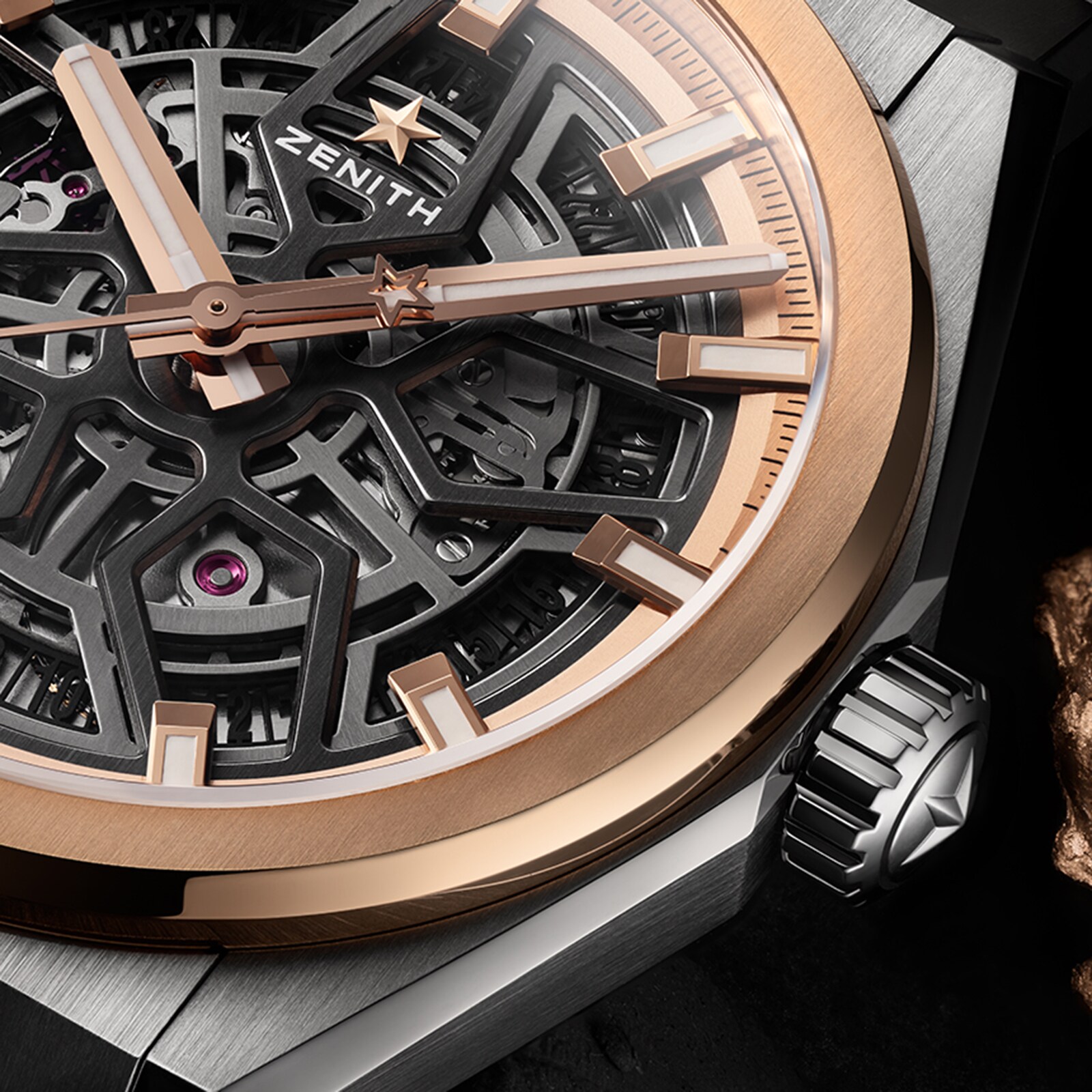 Zenith Defy Classic 41mm Titanium & Gold Automatic Grey Watch | 100M Water Resistant - Image 4