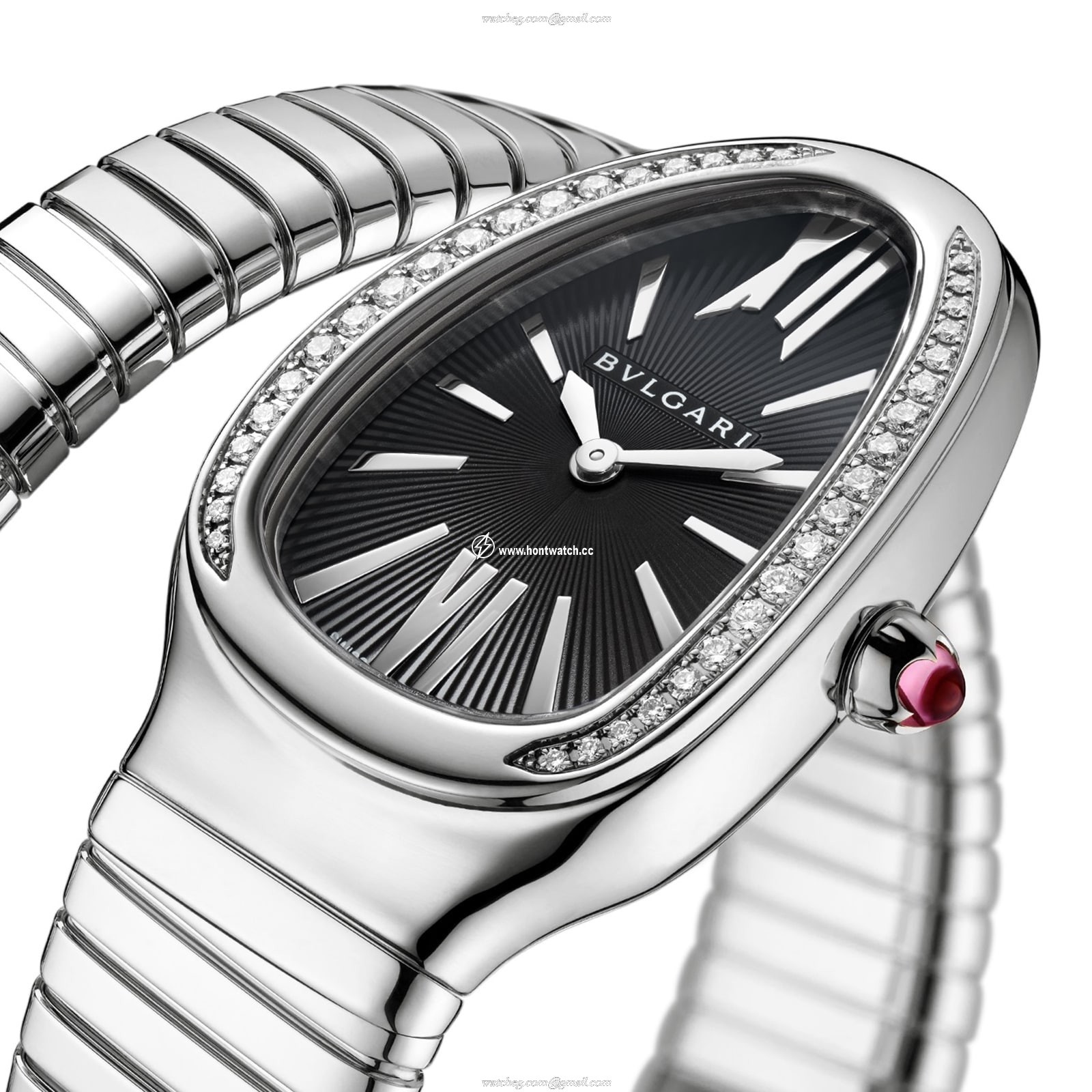 Bvlgari Serpenti Tubogas 103524 | 35mm Stainless Steel Quartz Watch - Black Dial - Image 2