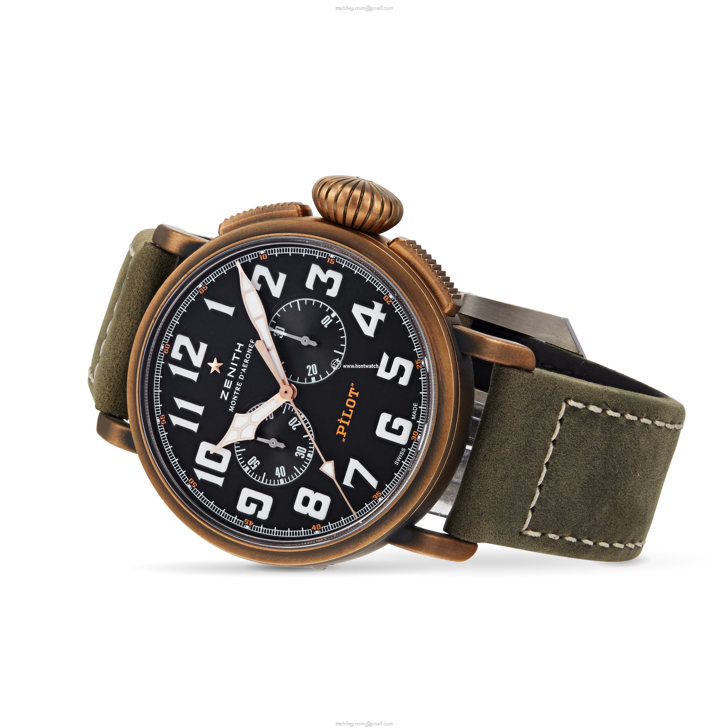 Zenith Pilot Bronze Automatic Watch - 45mm Black Dial | Replica - Image 2