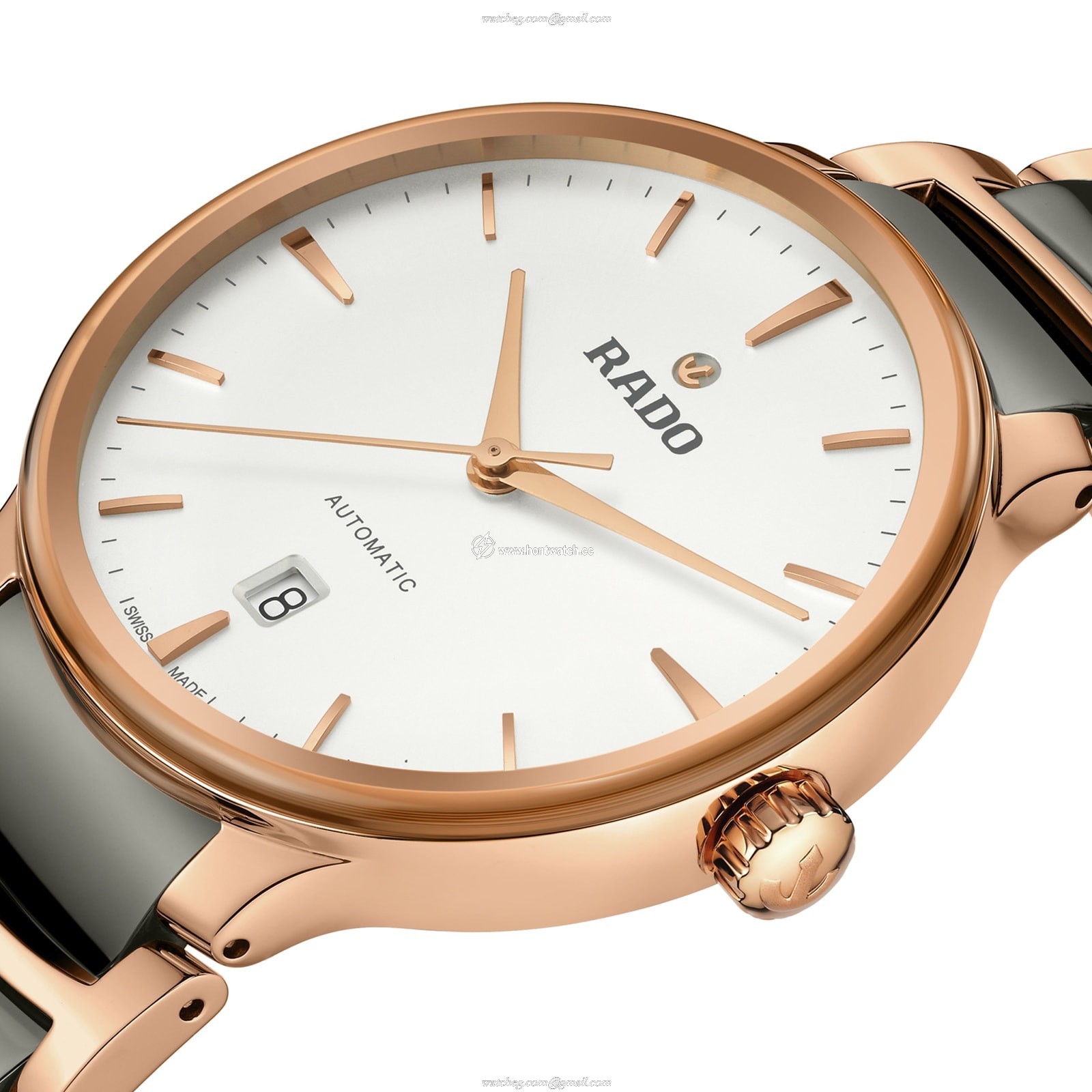Rado Centrix R30017012 Automatic Watch - Silver Dial - 39.5mm Stainless Steel & Rose Gold - Image 2