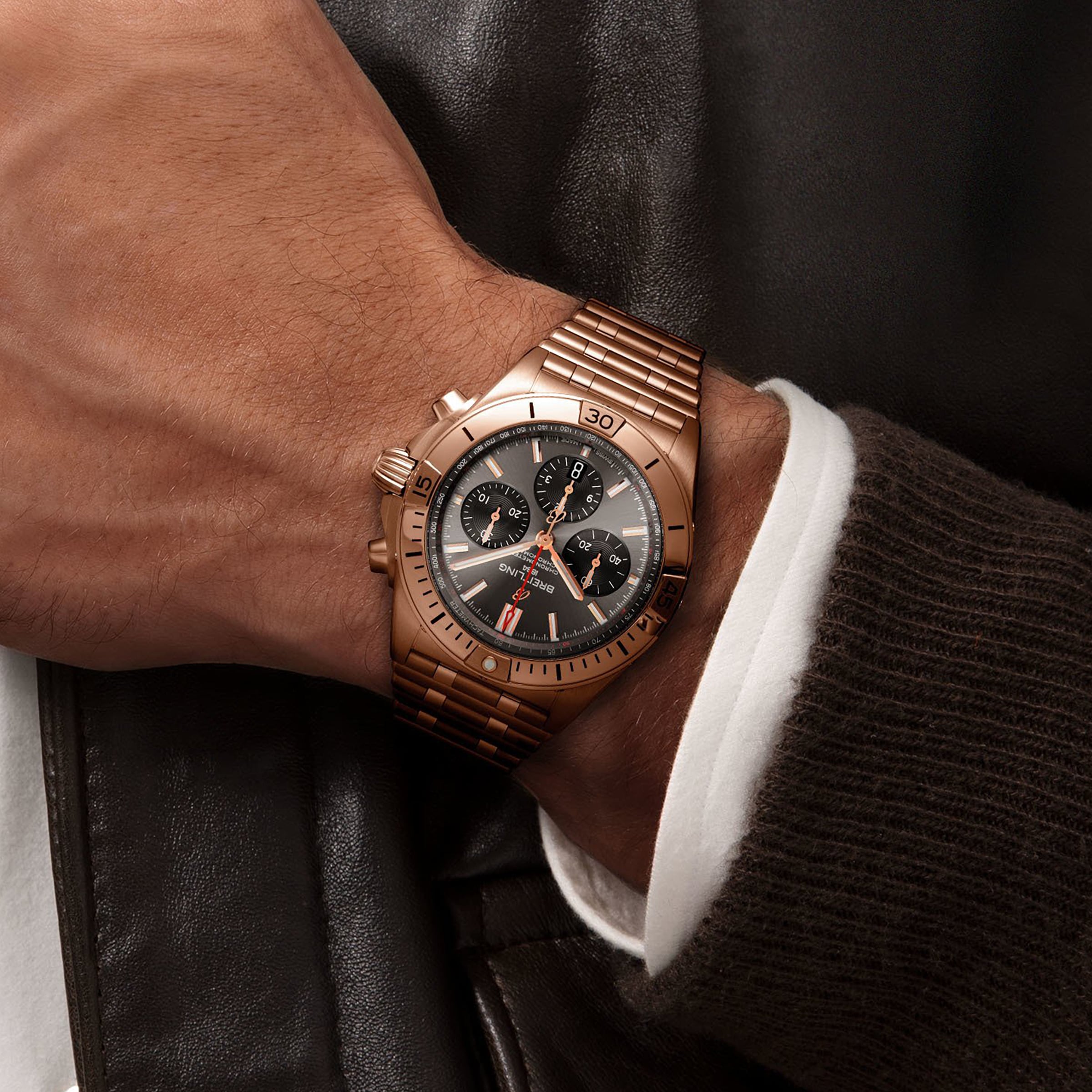 Breitling Chronomat RB0134101B1R1 | 18ct Rose Gold Automatic Grey Watch - Image 4