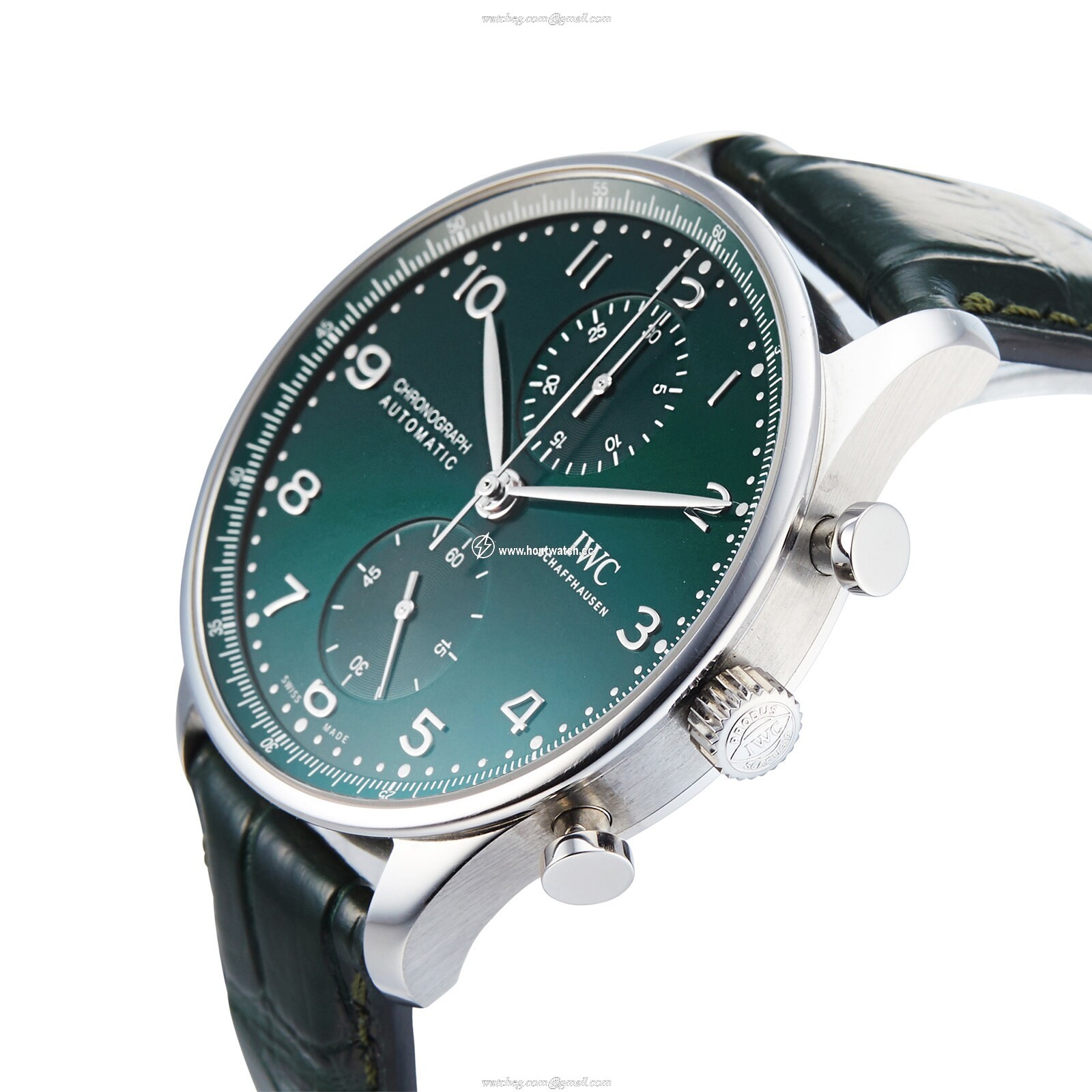 IWC Portugieser IW371615 Automatic Chronograph - 41mm Green Dial - Stainless Steel - Image 2