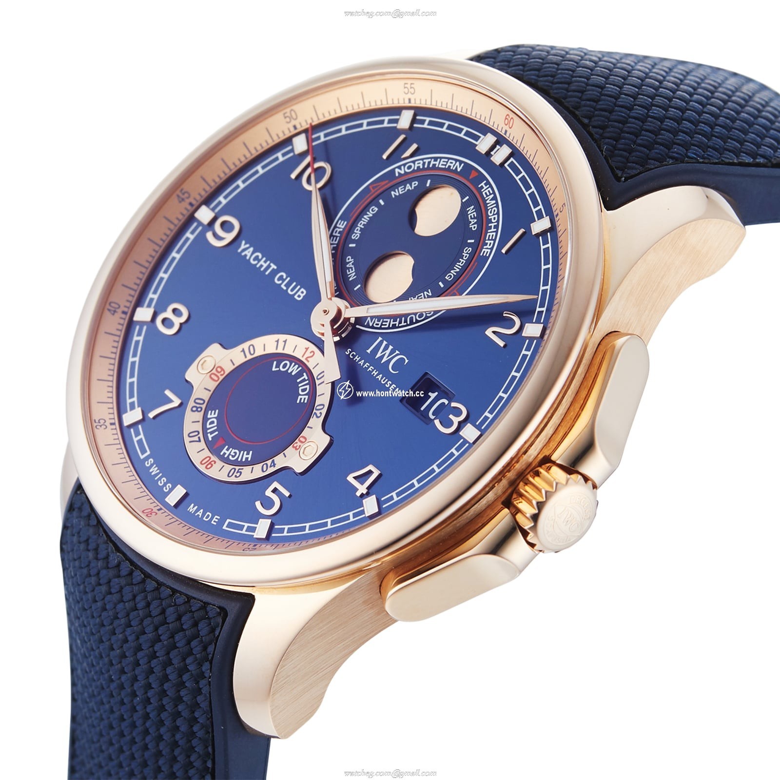 IWC Portugieser IW344001 Rose Gold Automatic Blue Watch - 45mm - Image 2