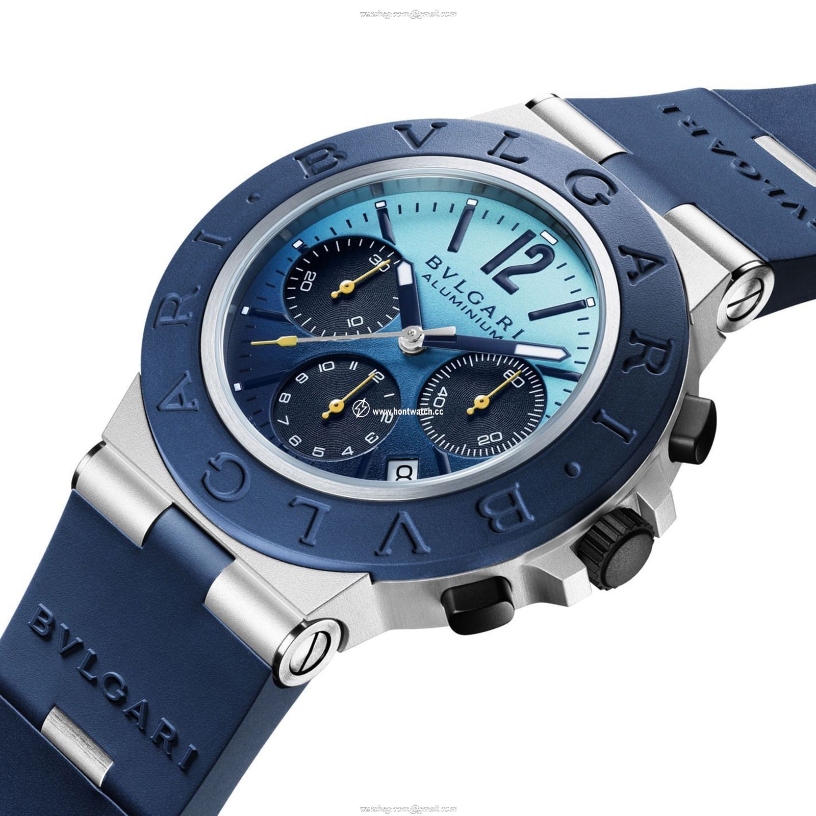 Bvlgari Aluminium Automatic Blue Watch - 40mm Chronograph | 100m Water Resistant - Image 2