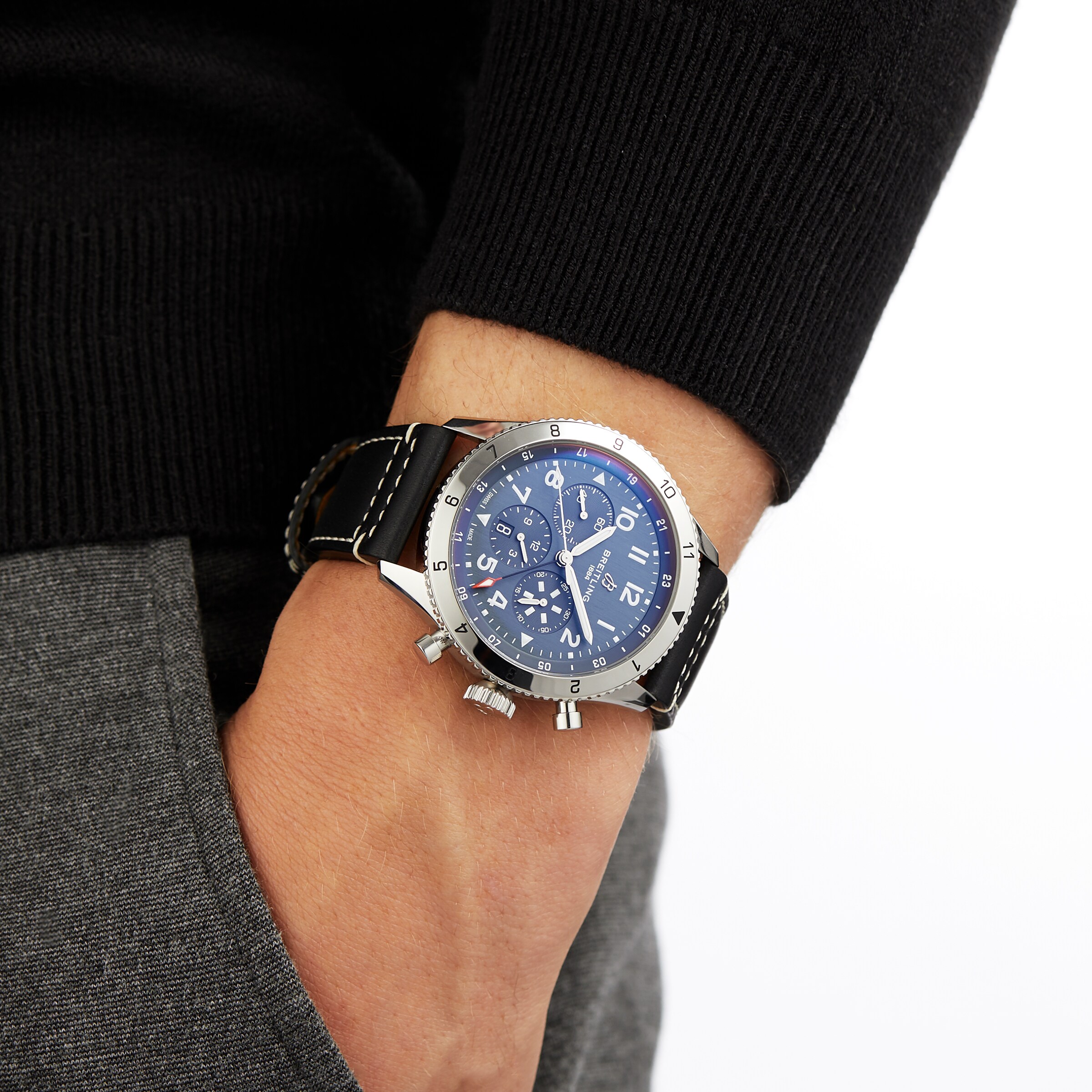 Breitling Aviator 8 AB04451A1C1X1 | 46mm Stainless Steel Automatic Blue Watch - Image 3