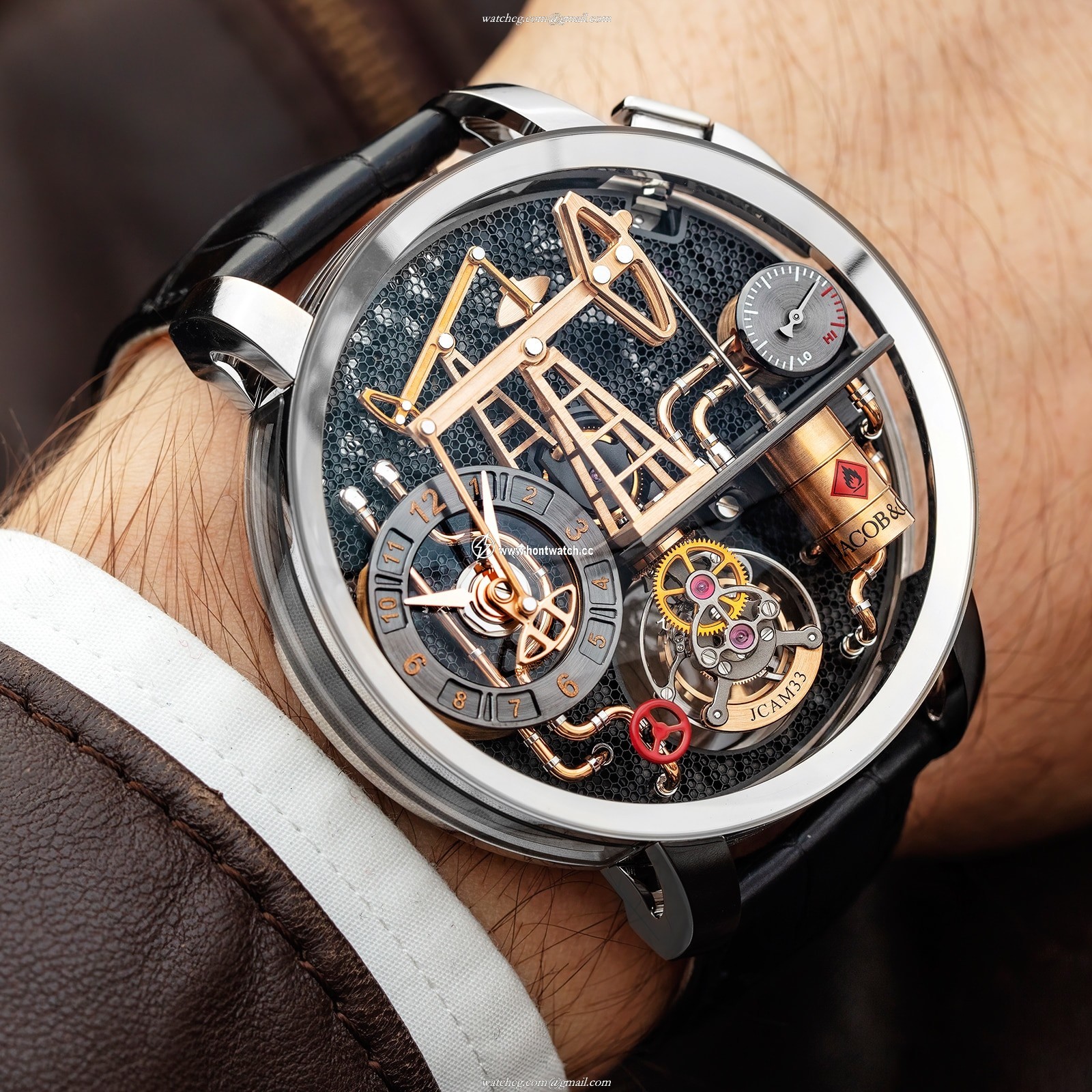 Jacob & Co Gents Collection OI100.30 18ct White Gold Mechanical Black Watch | 49.5mm - Image 2