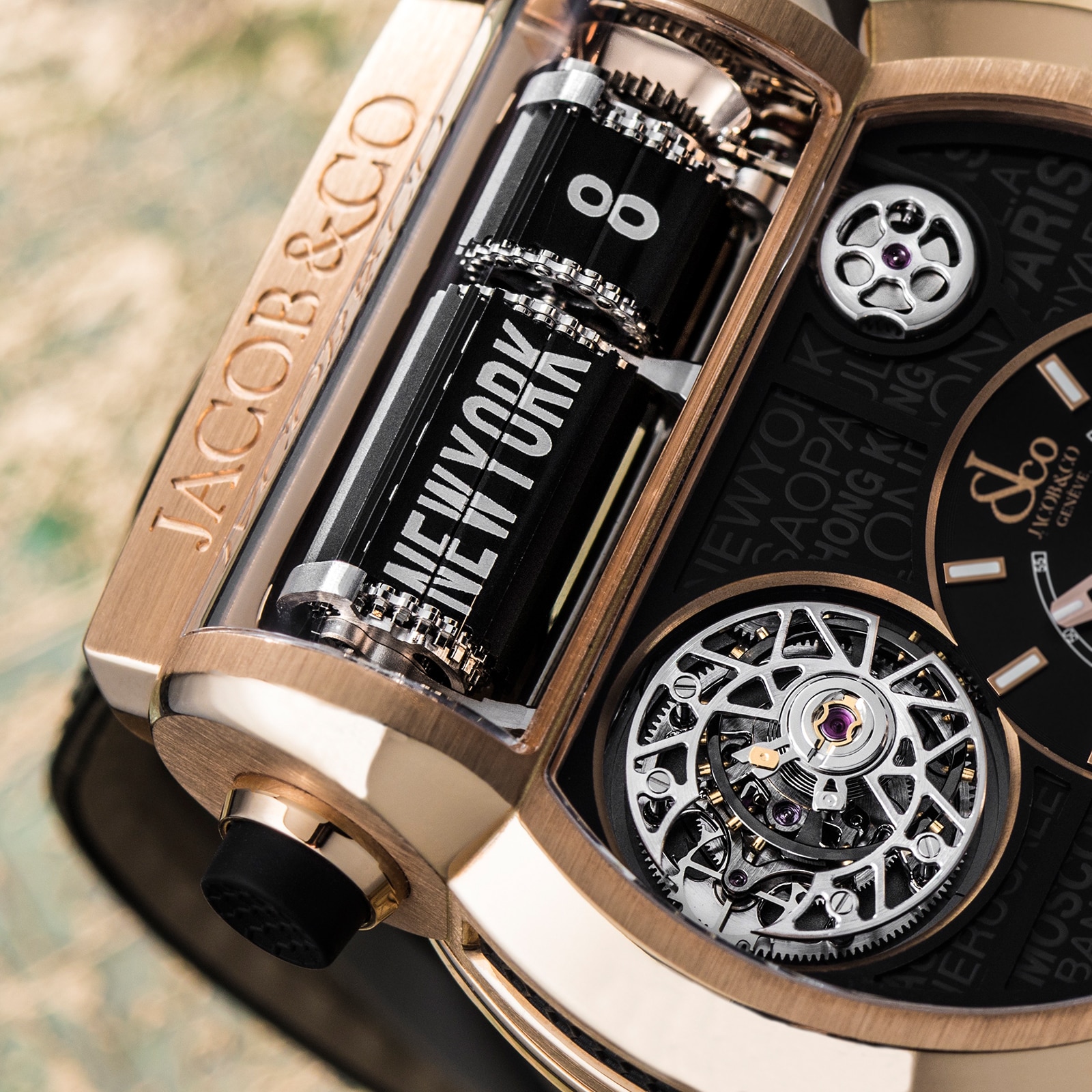 Jacob & Co Gents Collection 18ct Rose Gold Automatic Watch - 45mm Black Dial - Image 3