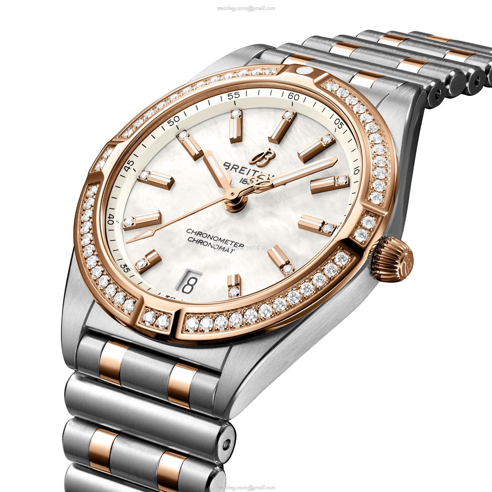 Breitling Chronomat 32mm Replica - Stainless Steel & Rose Gold - Mother of Pearl Dial - Image 2