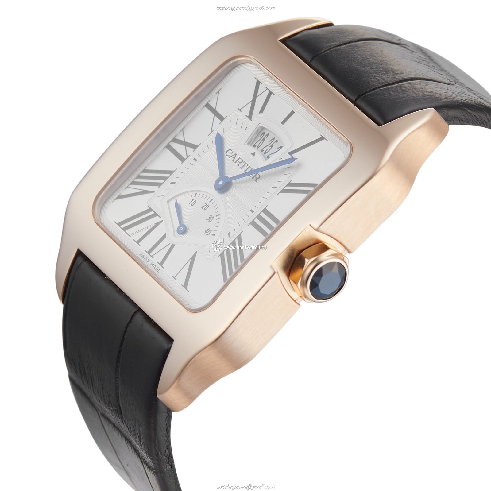 Cartier Santos W2020068 - 38mm Rose Gold Manual Winding - Silver Dial - Image 2