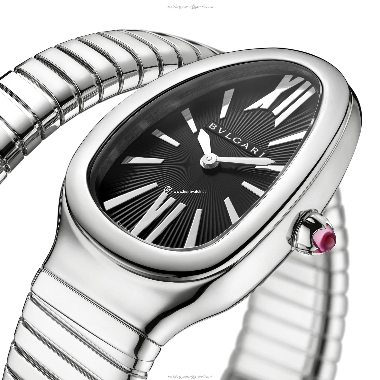 Bvlgari Serpenti Tubogas 35mm Black Dial Stainless Steel Quartz Watch - Image 2