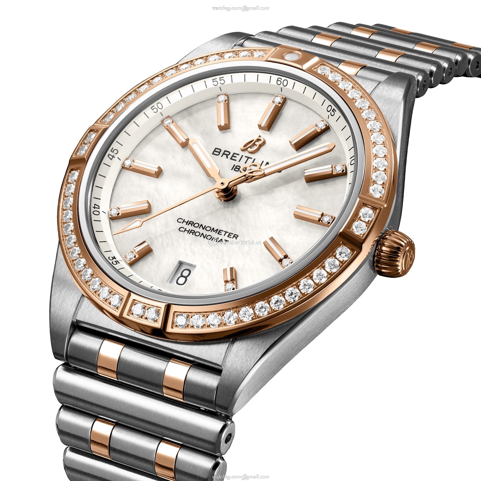 Breitling Chronomat 36mm Automatic - Mother of Pearl Dial & Two-Tone Steel Rose Gold - Image 2