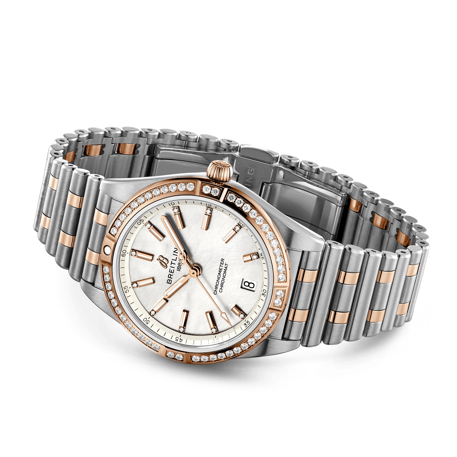 Breitling Chronomat 36mm Automatic - Mother of Pearl Dial & Two-Tone Steel Rose Gold - Image 3