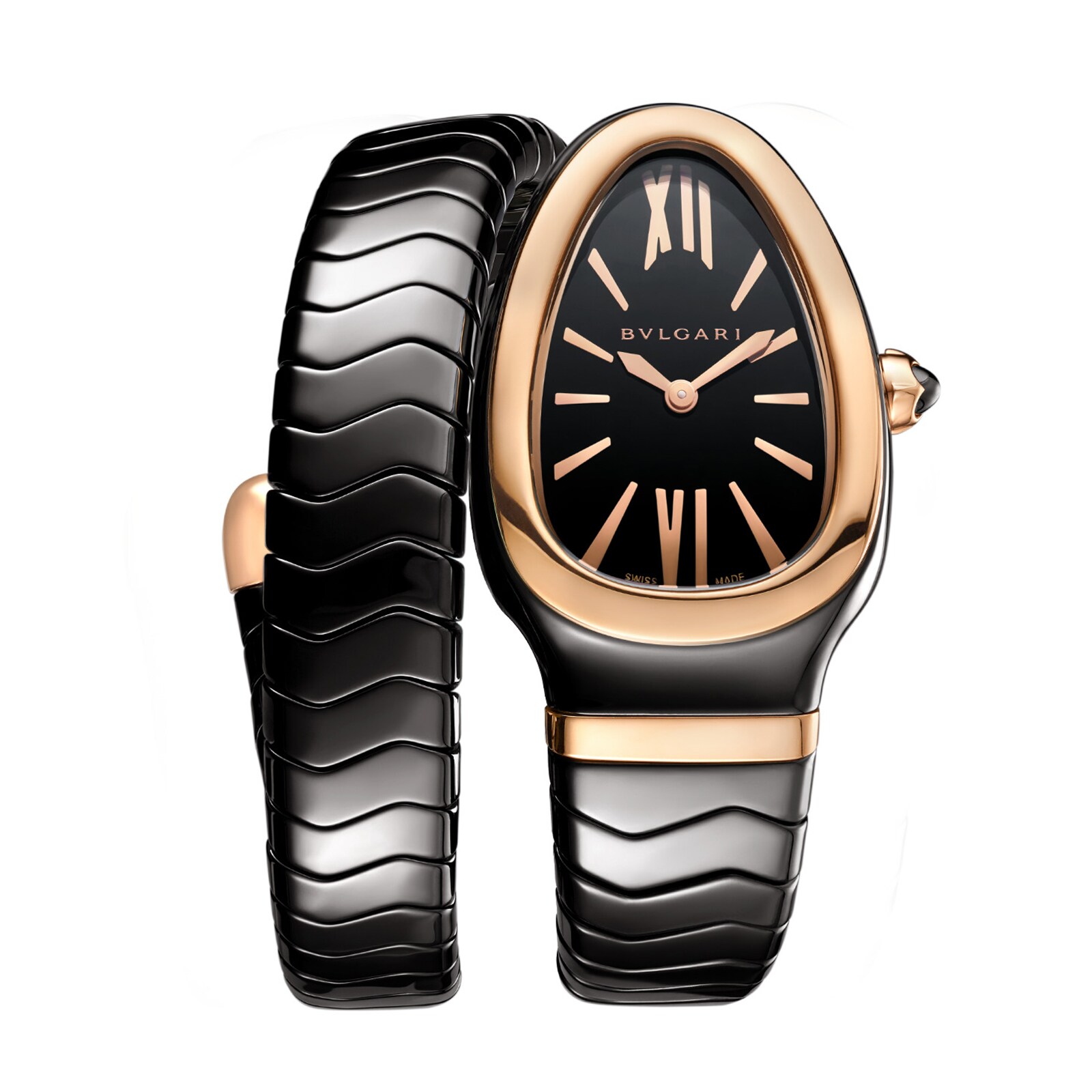 Bvlgari Serpenti Spiga 102735 - Black Ceramic Quartz Watch | 35mm - Image 3