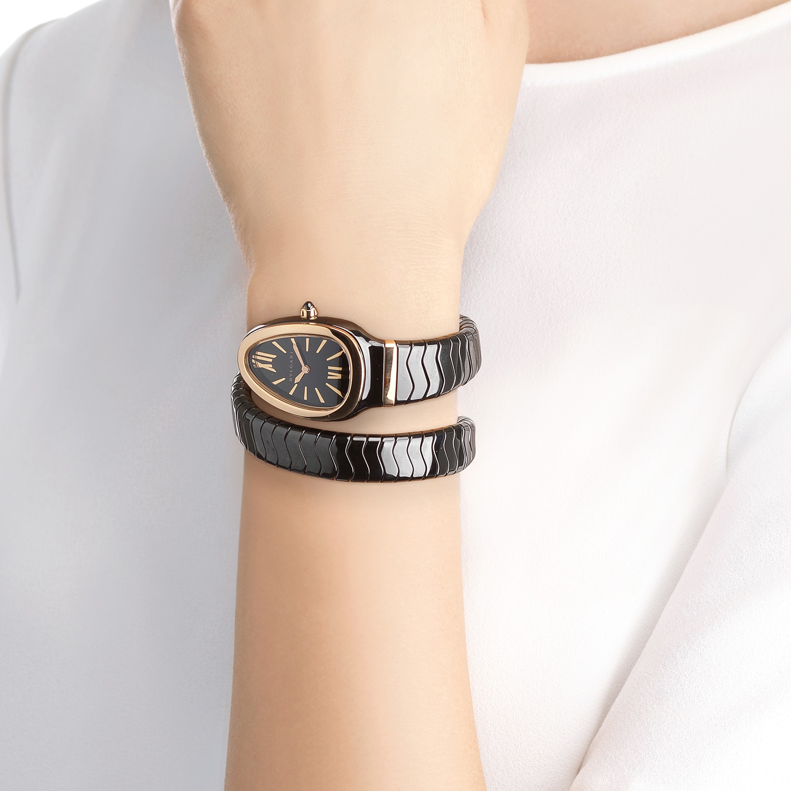 Bvlgari Serpenti Spiga 102735 - Black Ceramic Quartz Watch | 35mm - Image 4