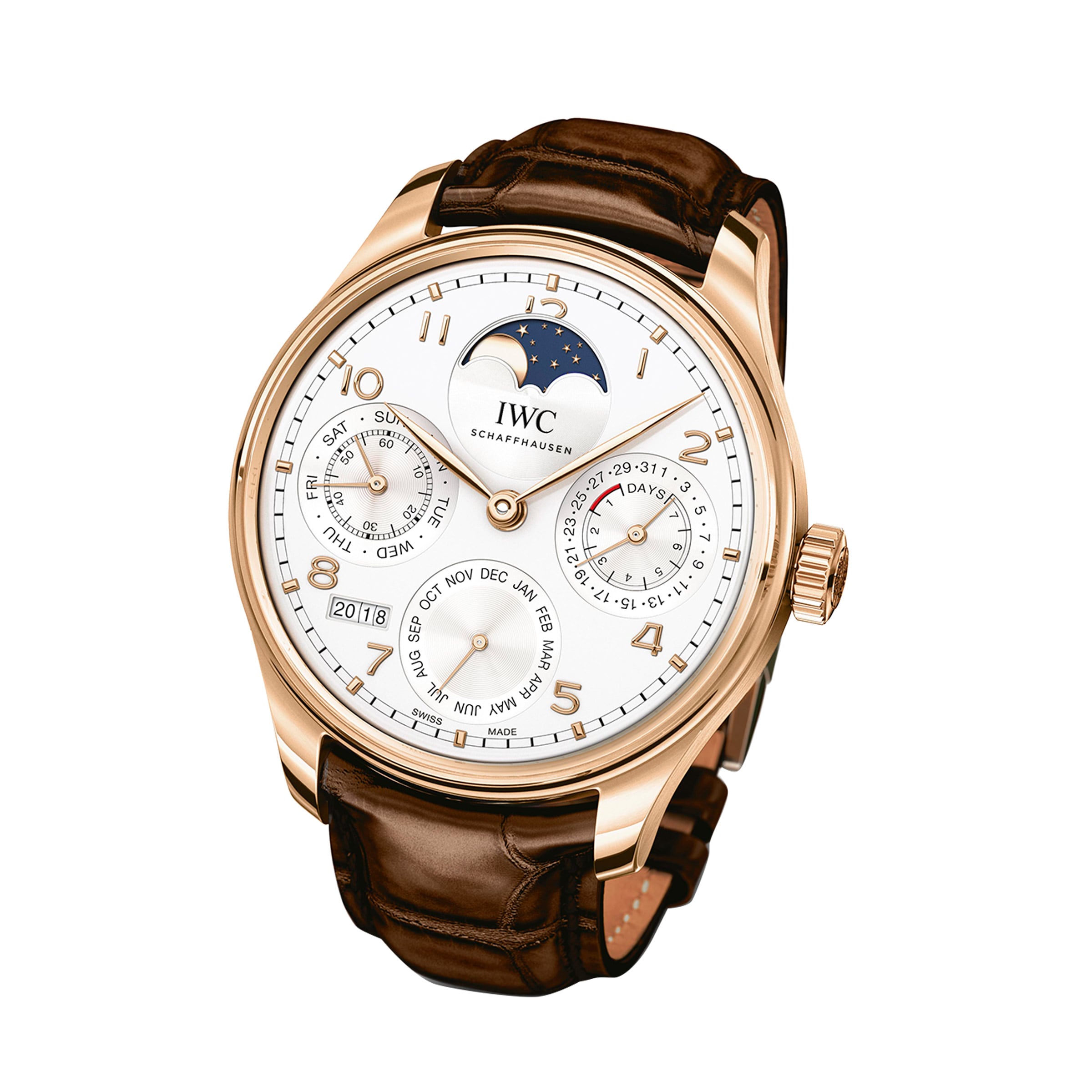 IWC Portugieser IW503302 44mm 18ct Rose Gold Automatic Watch - White Dial - Image 3