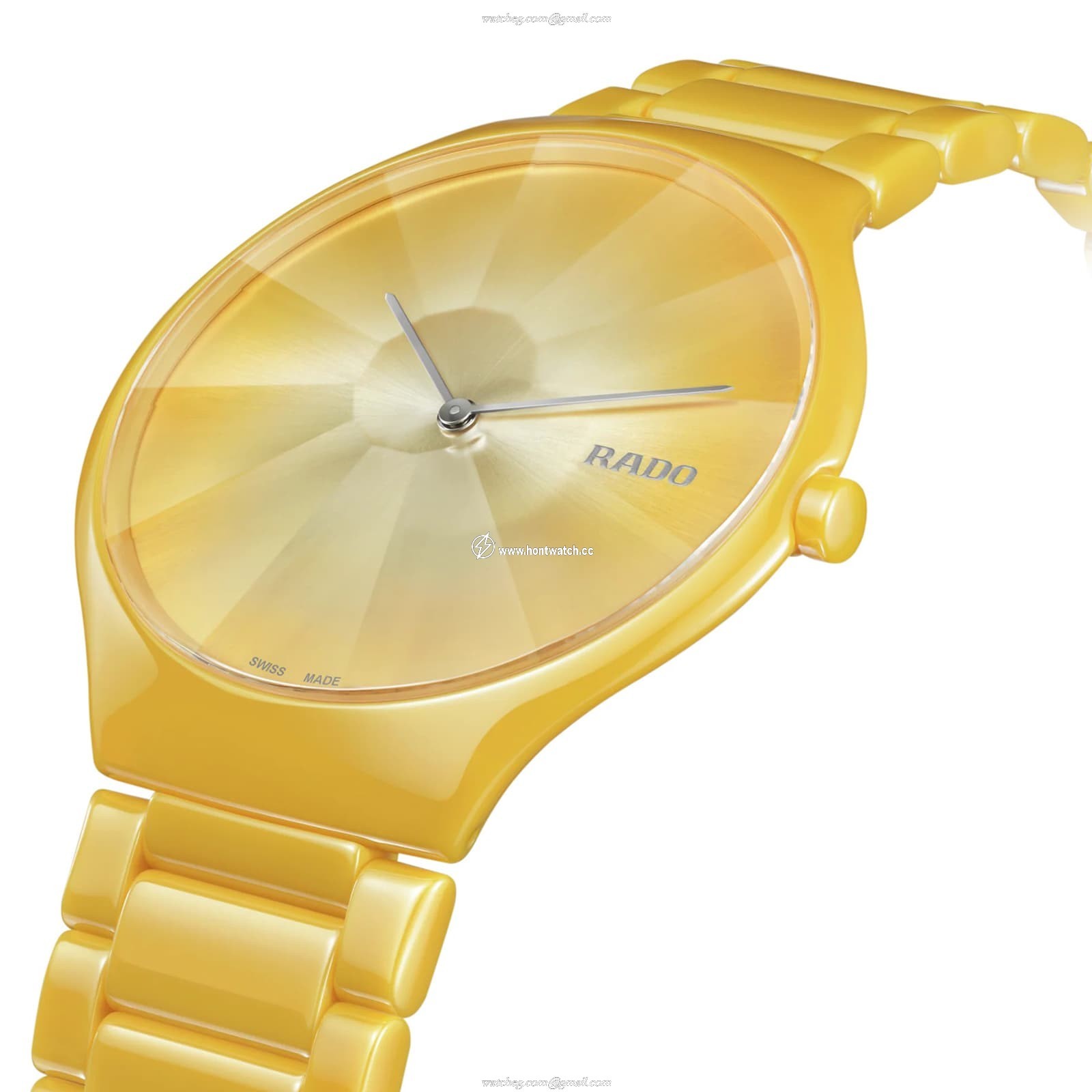 Rado True Thinline R27122252 | Ceramic Quartz Watch | Yellow Dial 38mm - Image 2