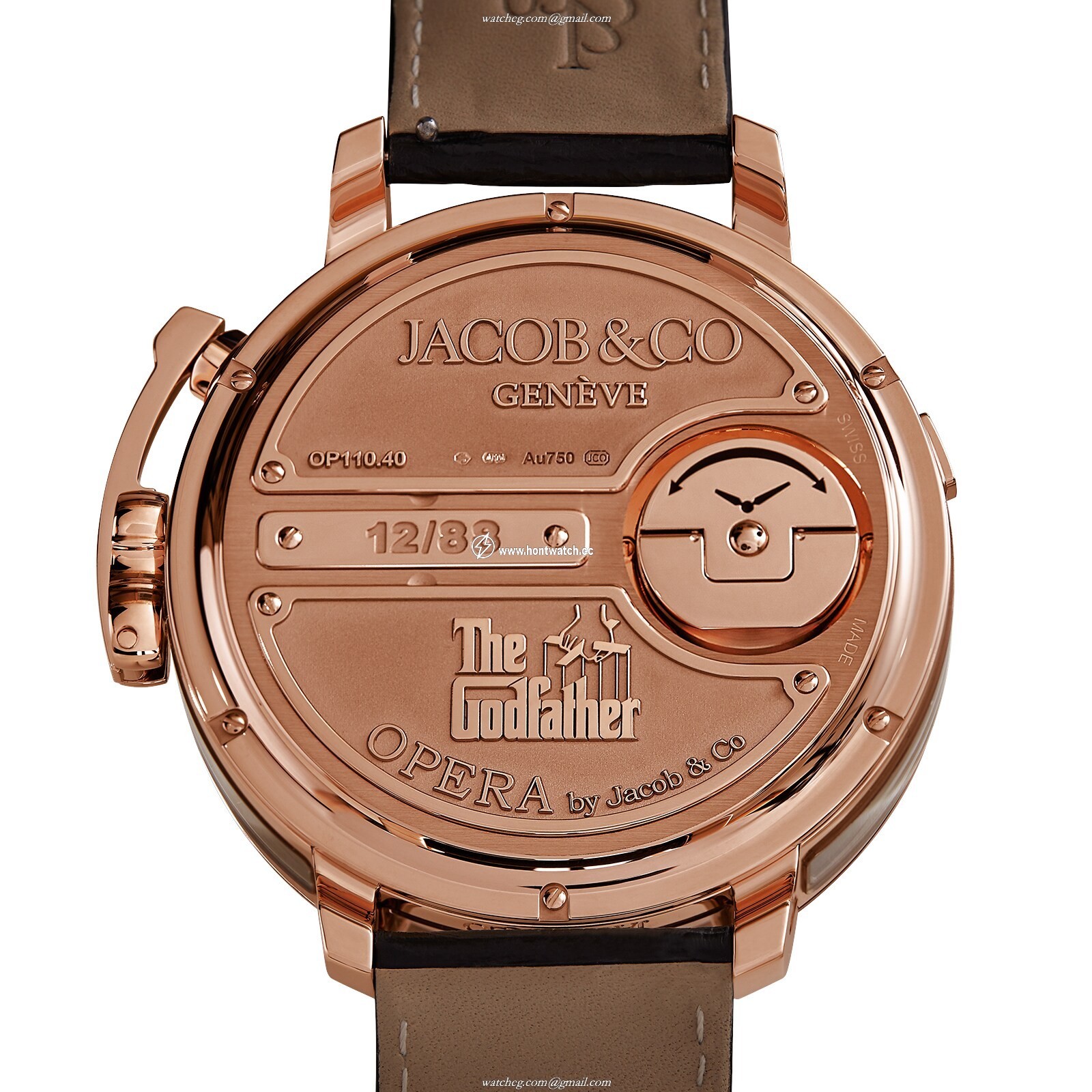 Jacob & Co Opera Godfather Replica Watch - 18ct Rose Gold Mechanical Black - Image 2