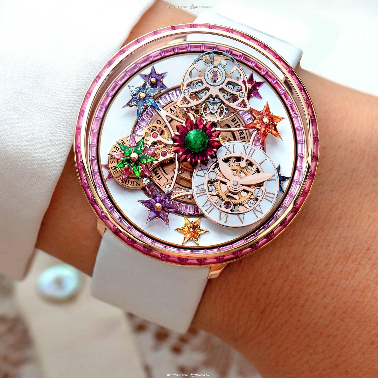 Jacob & Co Astronomia Fleurs de Jardin Pink Sapphire - 42.5mm Mechanical Watch - Image 2