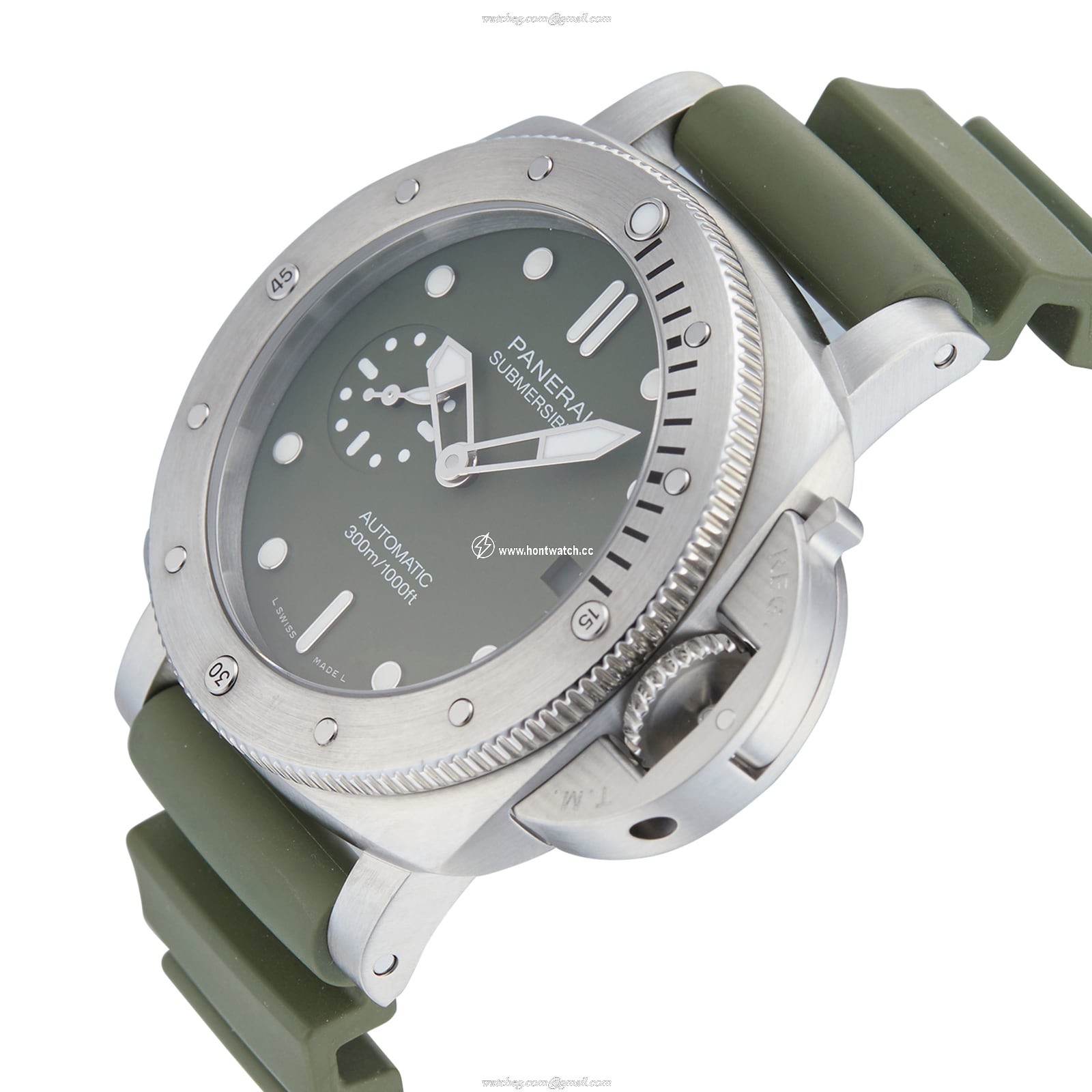 Pre-Owned Panerai Submersible PAM01055 - 42mm Green Dial Automatic Watch - Image 2