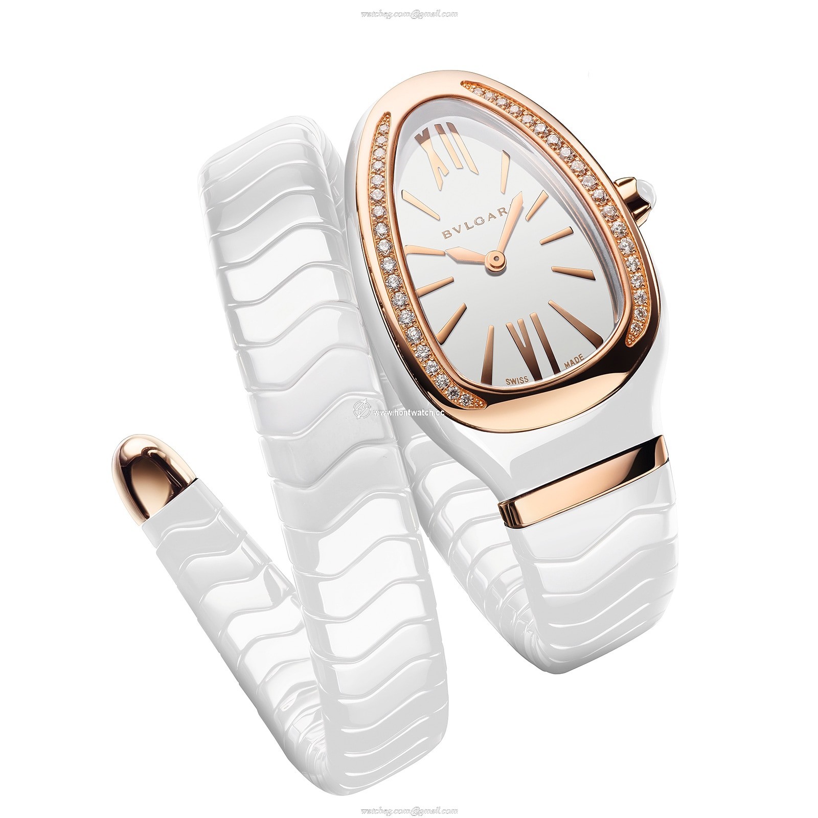 Bvlgari Serpenti 102613 Ceramic & Gold Watch - 35mm White Dial Quartz - Image 2