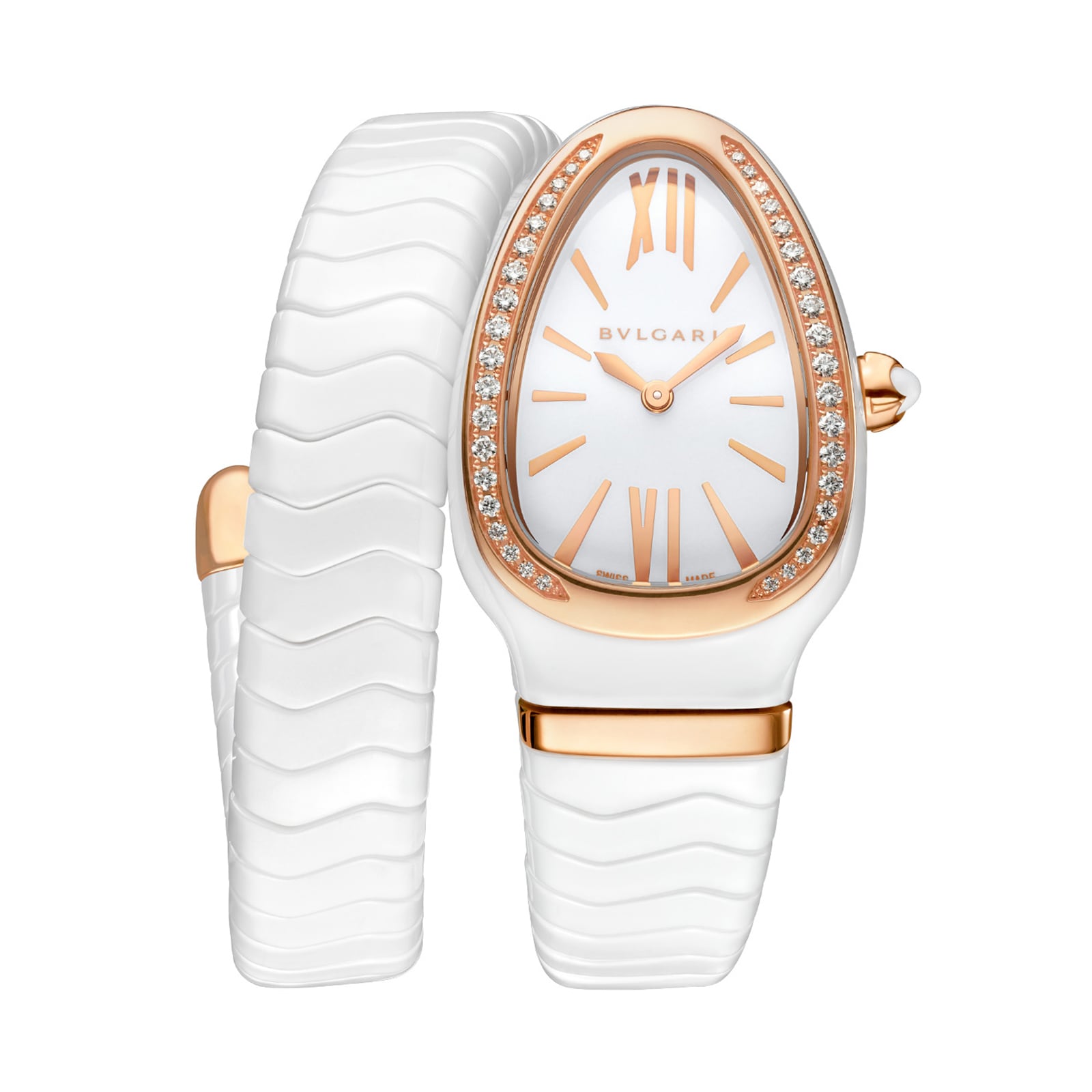 Bvlgari Serpenti 102613 Ceramic & Gold Watch - 35mm White Dial Quartz - Image 4