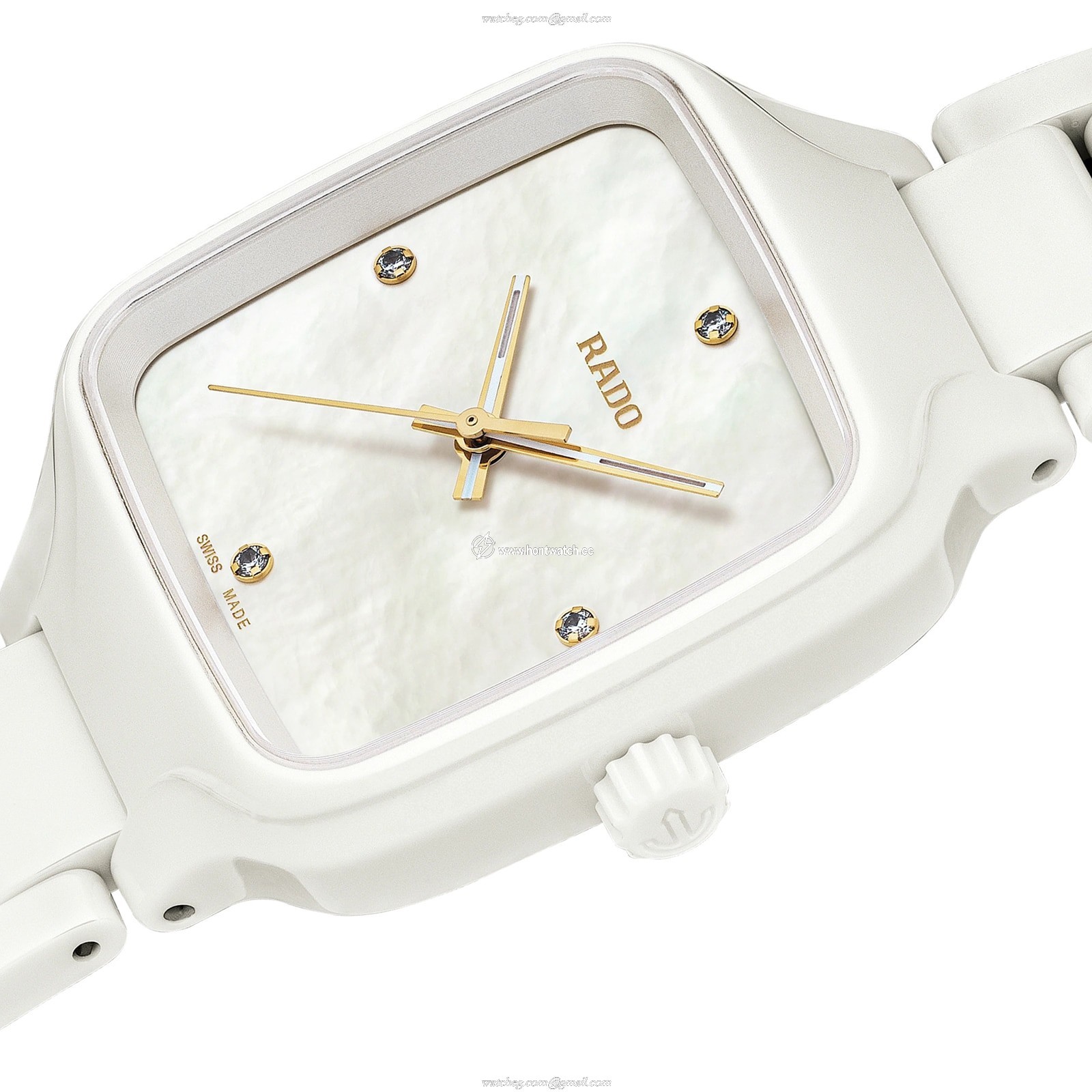 Rado True Square Ceramic Quartz Watch | White Dial & Diamonds | 28mm - Image 2