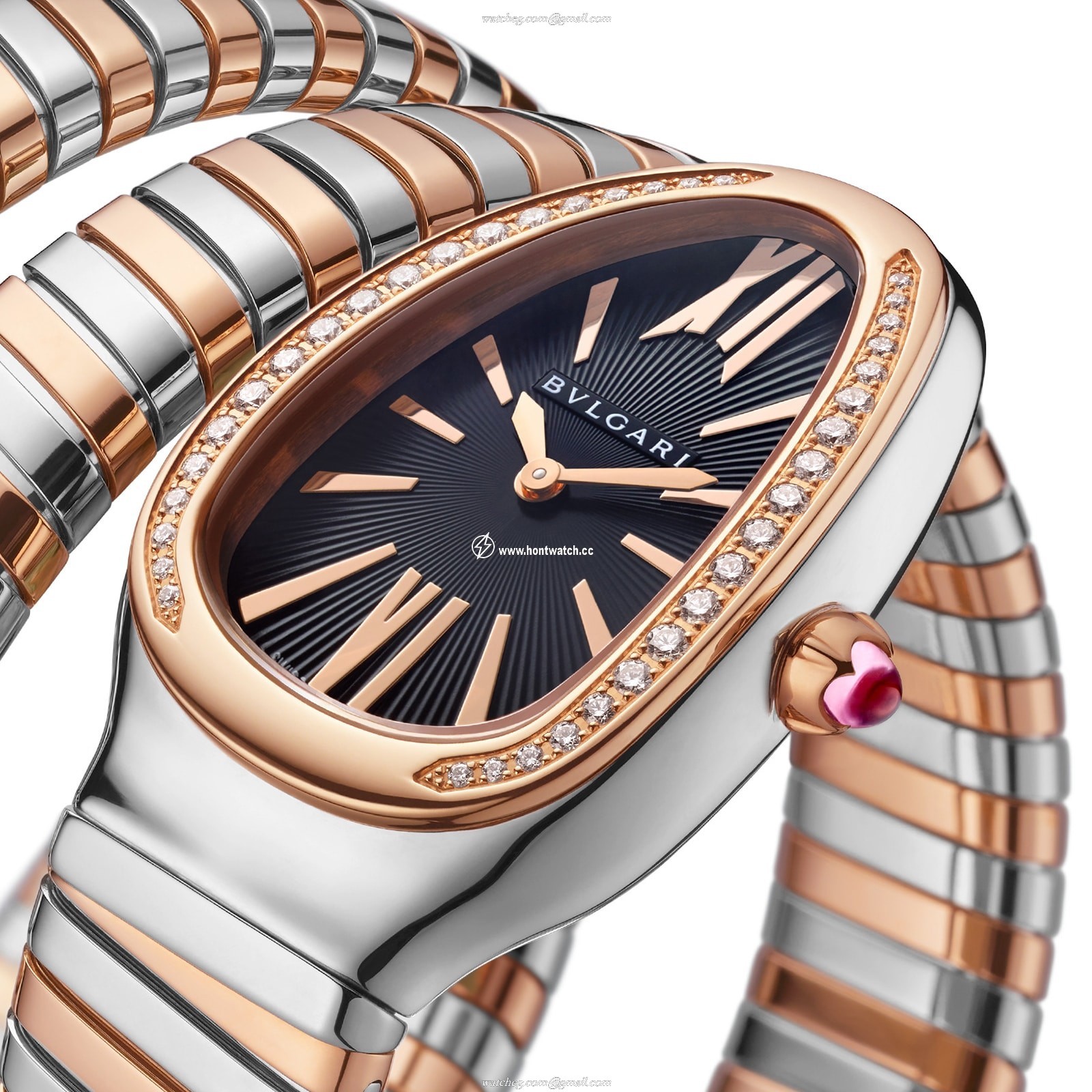 Bvlgari Serpenti 102099 Watch | 35mm Steel & Rose Gold | Quartz Black Dial - Image 2
